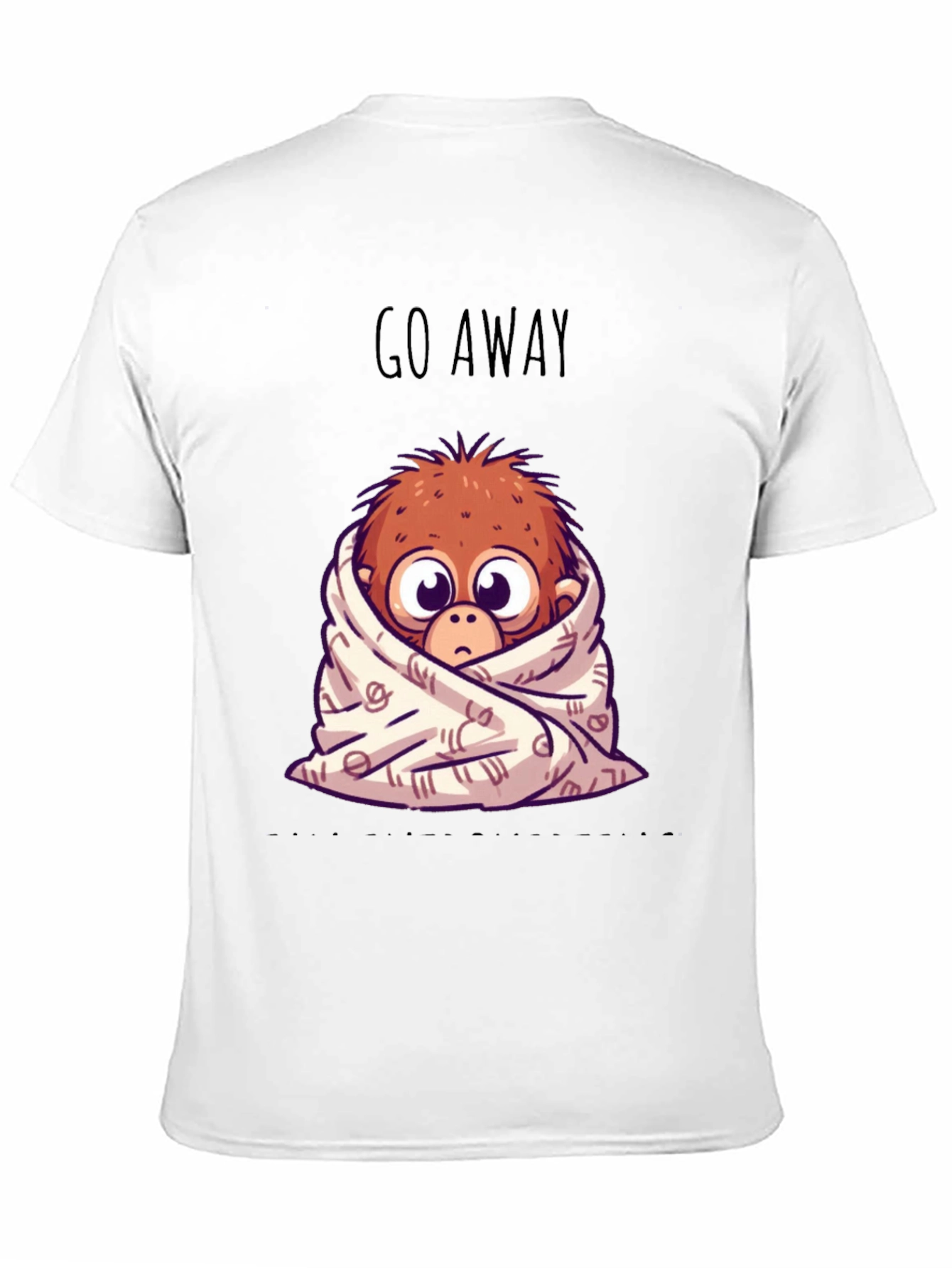 Black Cozy Monkey Graphic T-Shirt - Go Away view 11