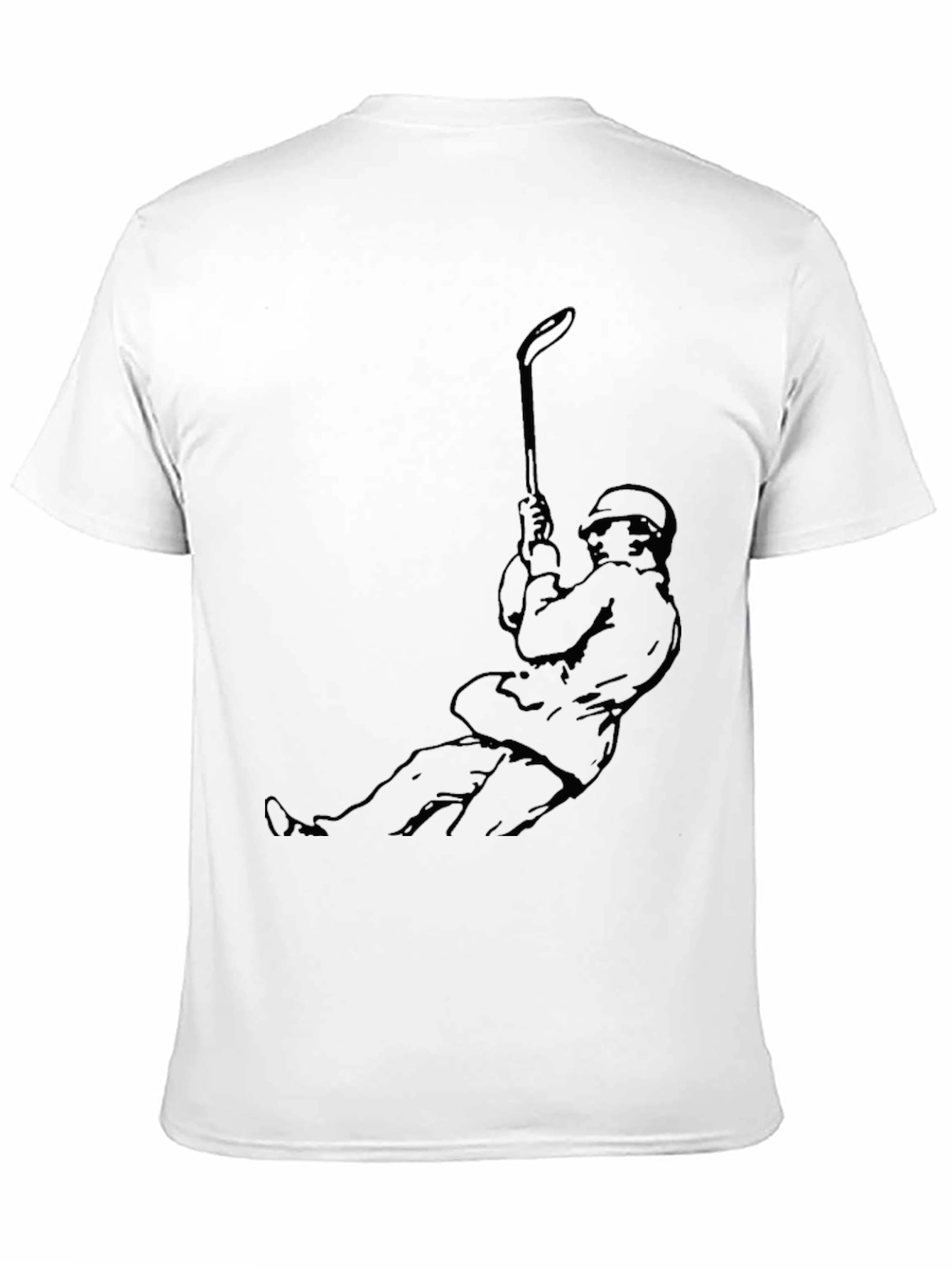 Black Golfer Swing Graphic Tee - Classic Black Cotton T-Shirt view 11