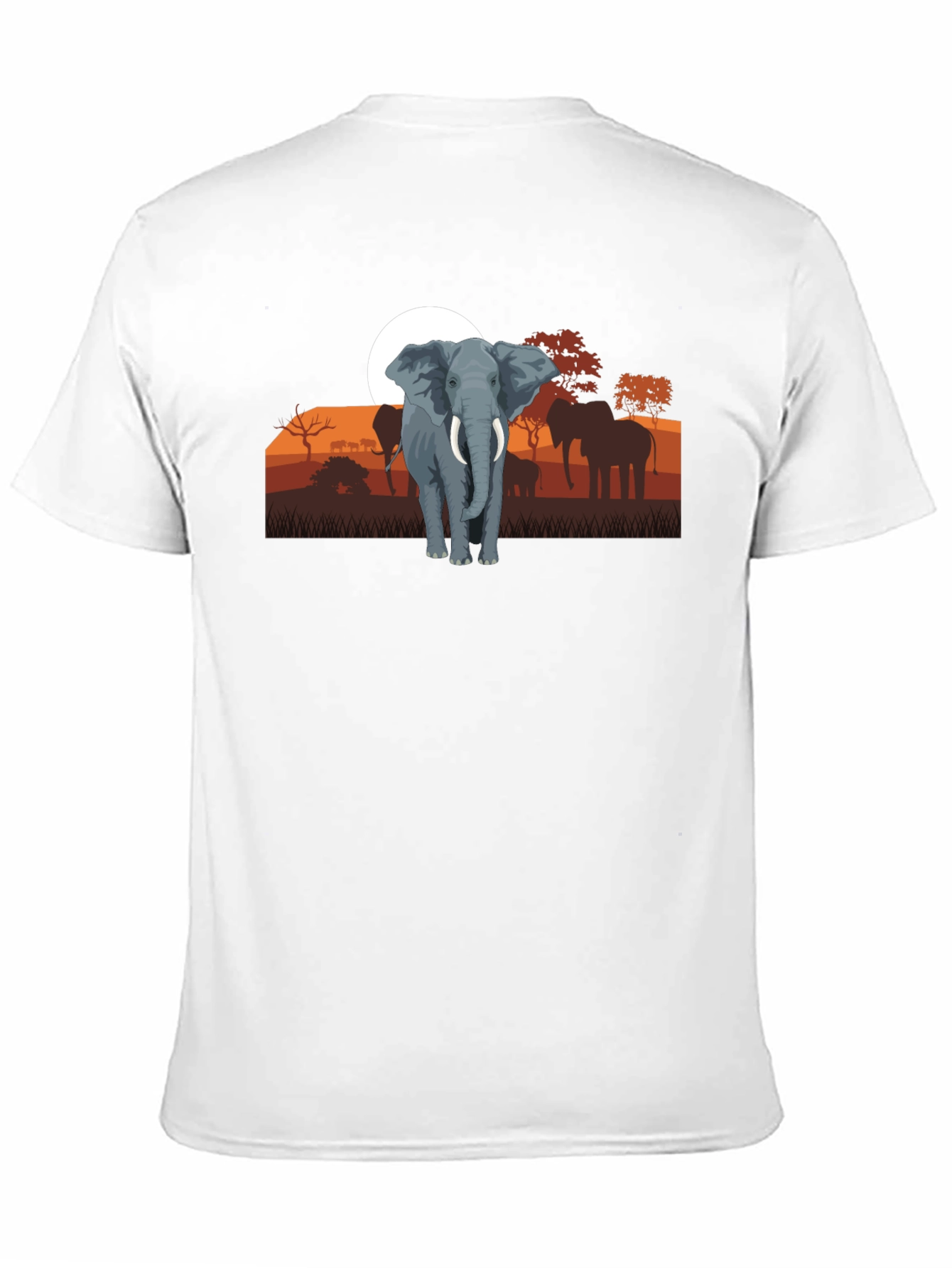 Black Elephant Sunset Graphic Tee - Wildlife Shirt view 11