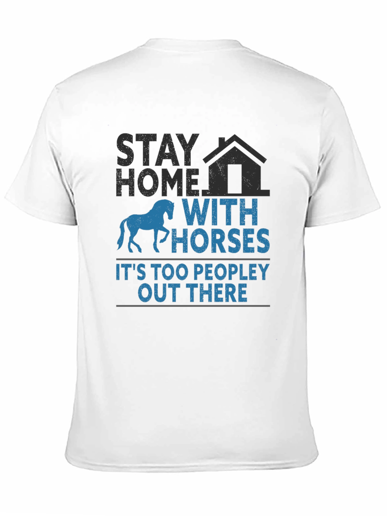 Black Stay Home With Horses T-Shirt view 11