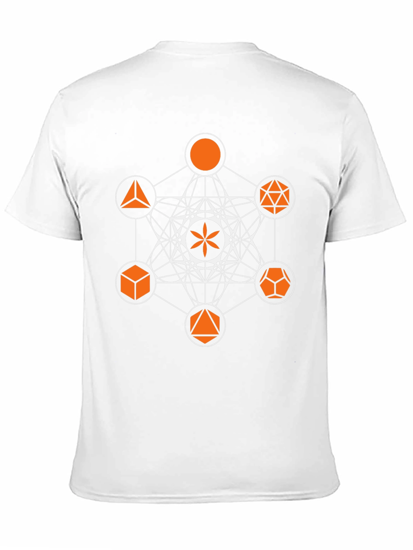 Black Metatron's Cube Graphic Print Black T-Shirt view 11