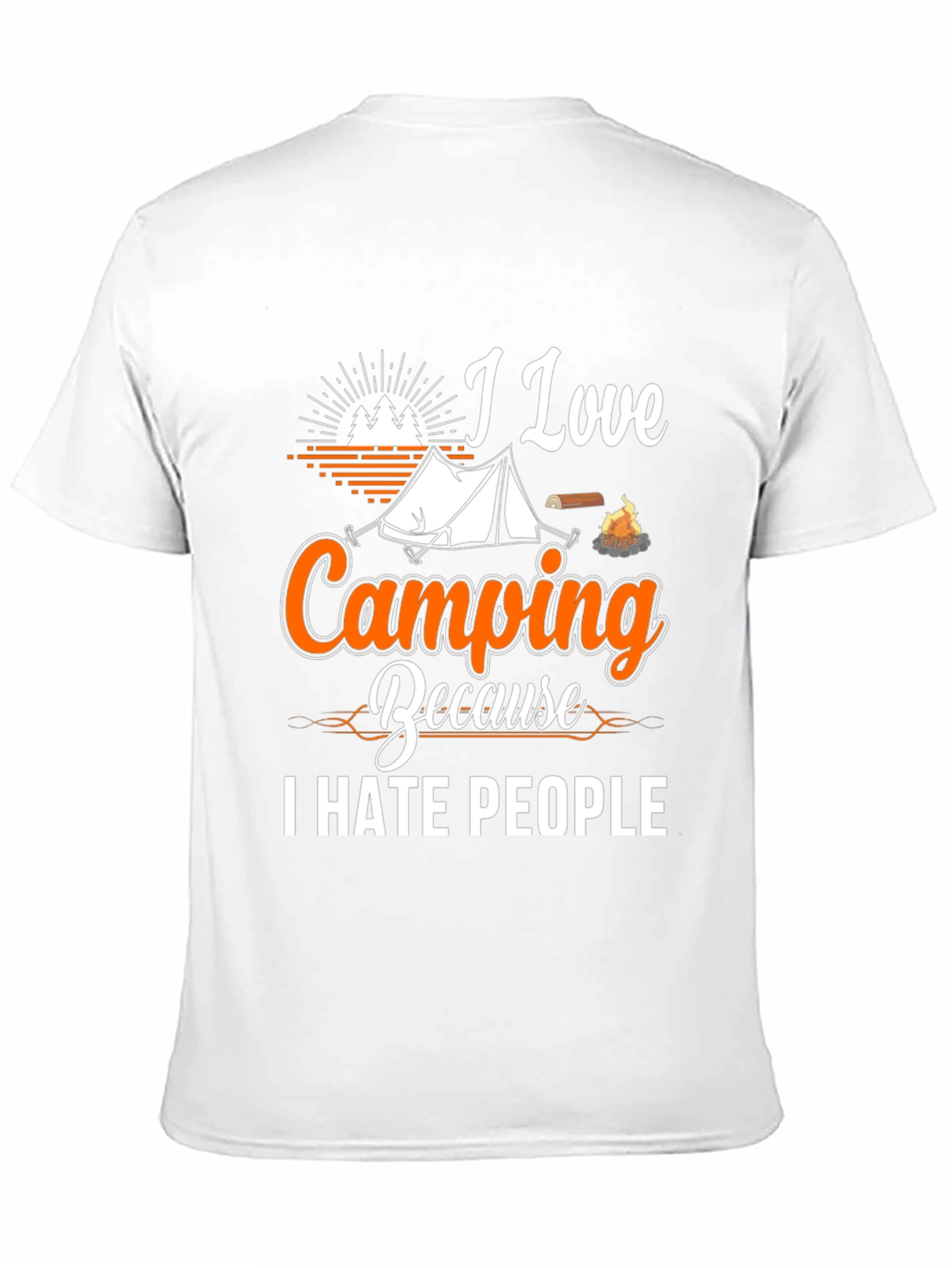 Black Camping Humor Graphic Tee - I Love Camping, I Hate People T-Shirt view 11