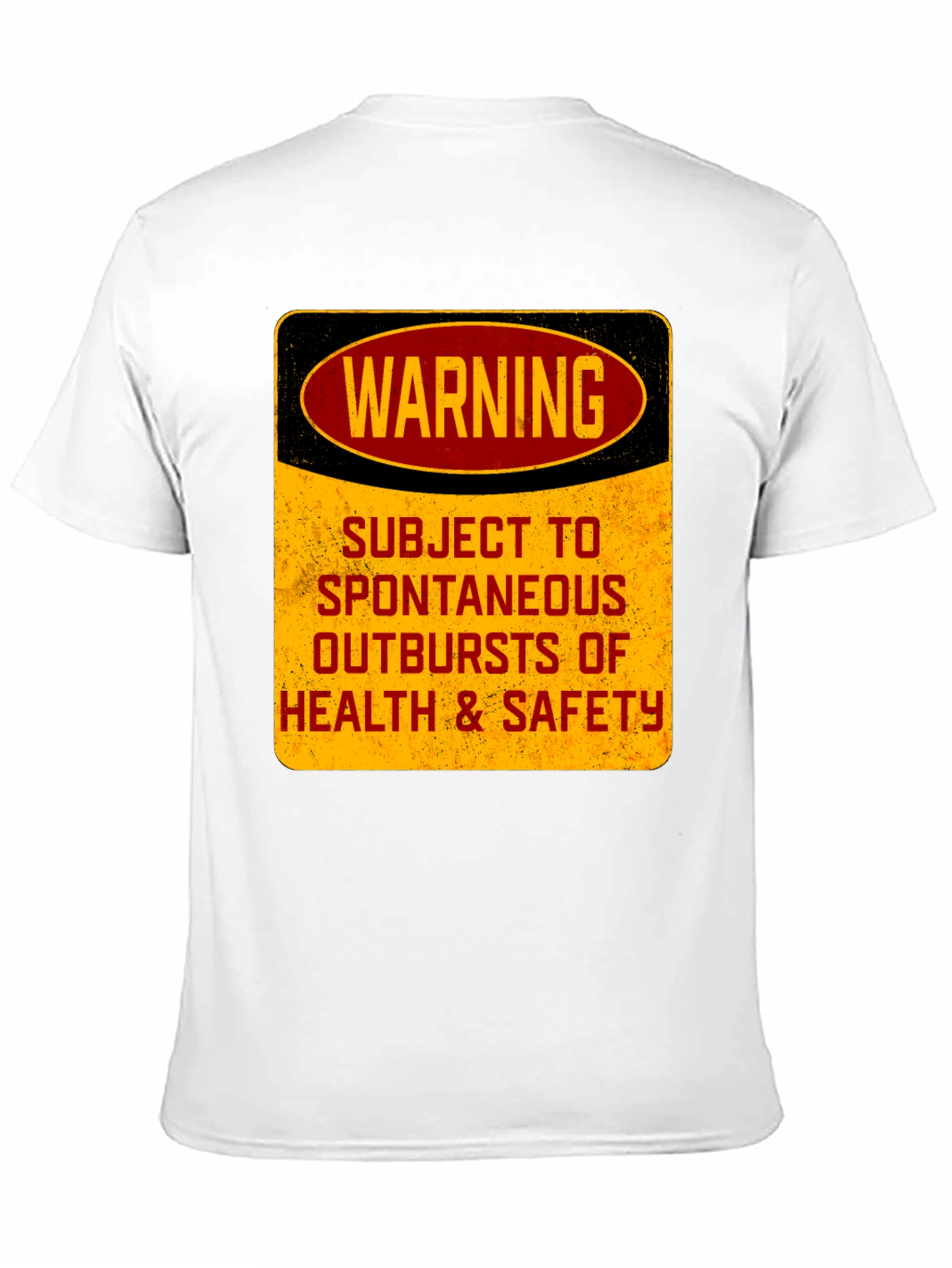 Black Warning: Spontaneous Outbursts T-Shirt - Funny Health & Safety Tee view 11