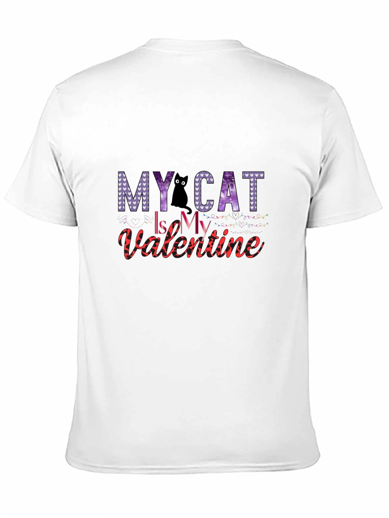Black My Cat is My Valentine T-Shirt view 11