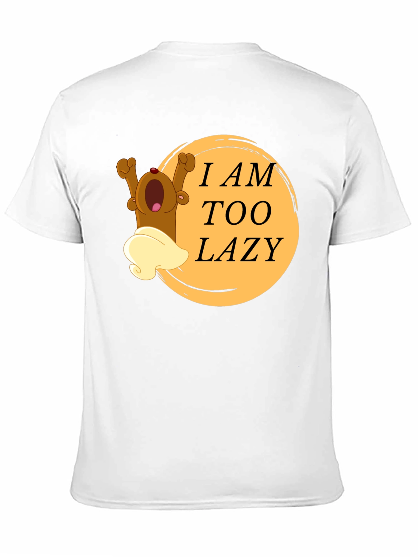 Black Lazy Bear Cartoon Graphic T-Shirt view 11