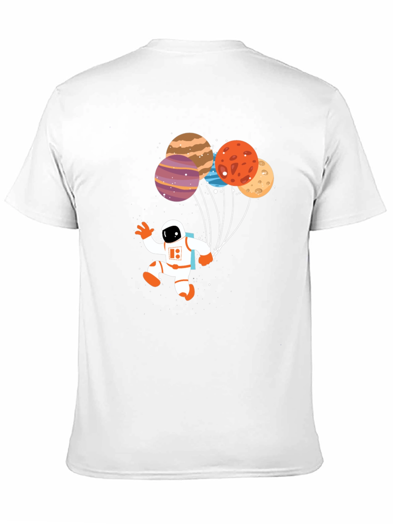 Black Astronaut Planet Balloons Graphic T-Shirt view 11