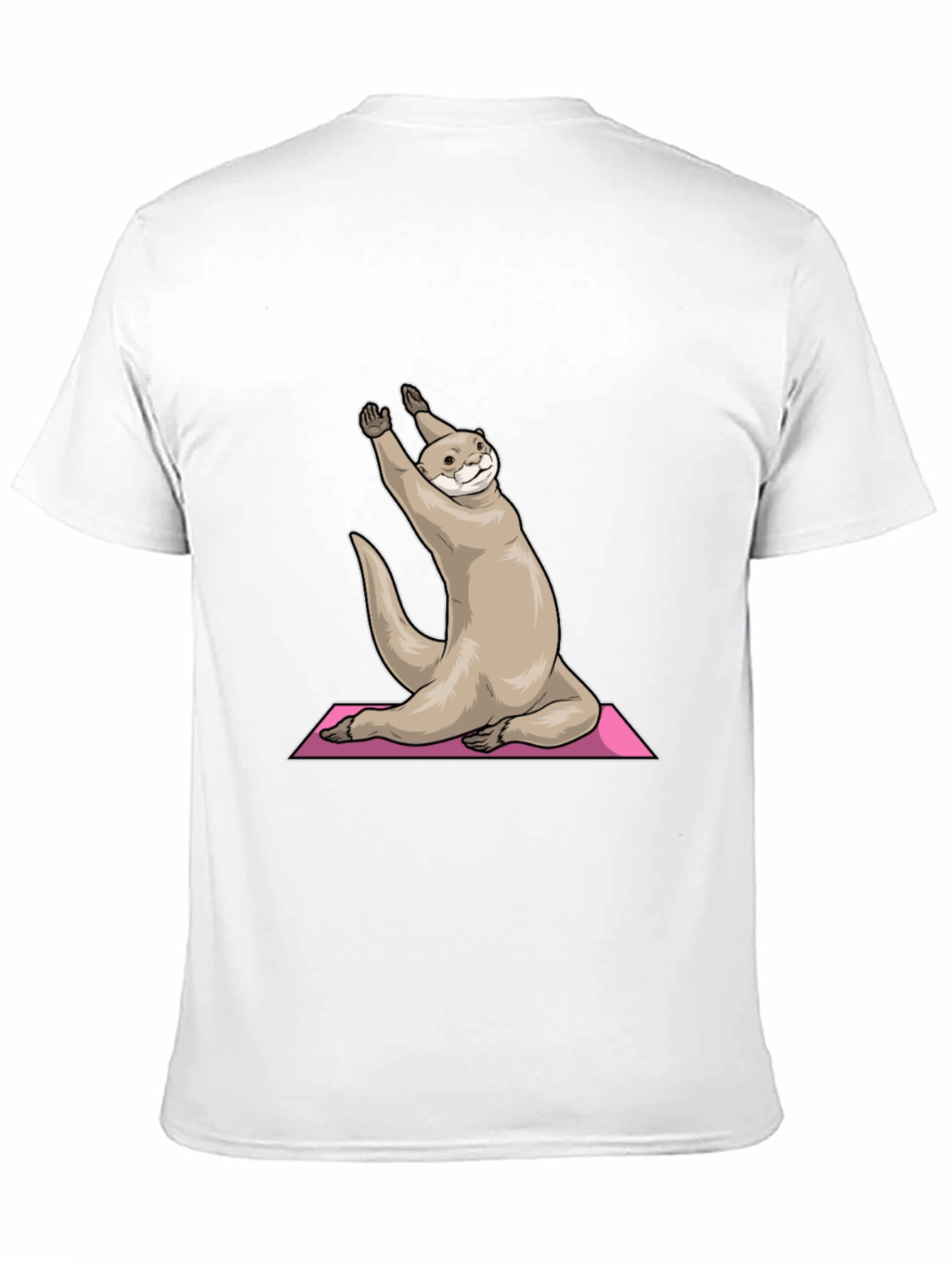 Black Yoga Otter Graphic Tee - Black Cotton T-Shirt view 11