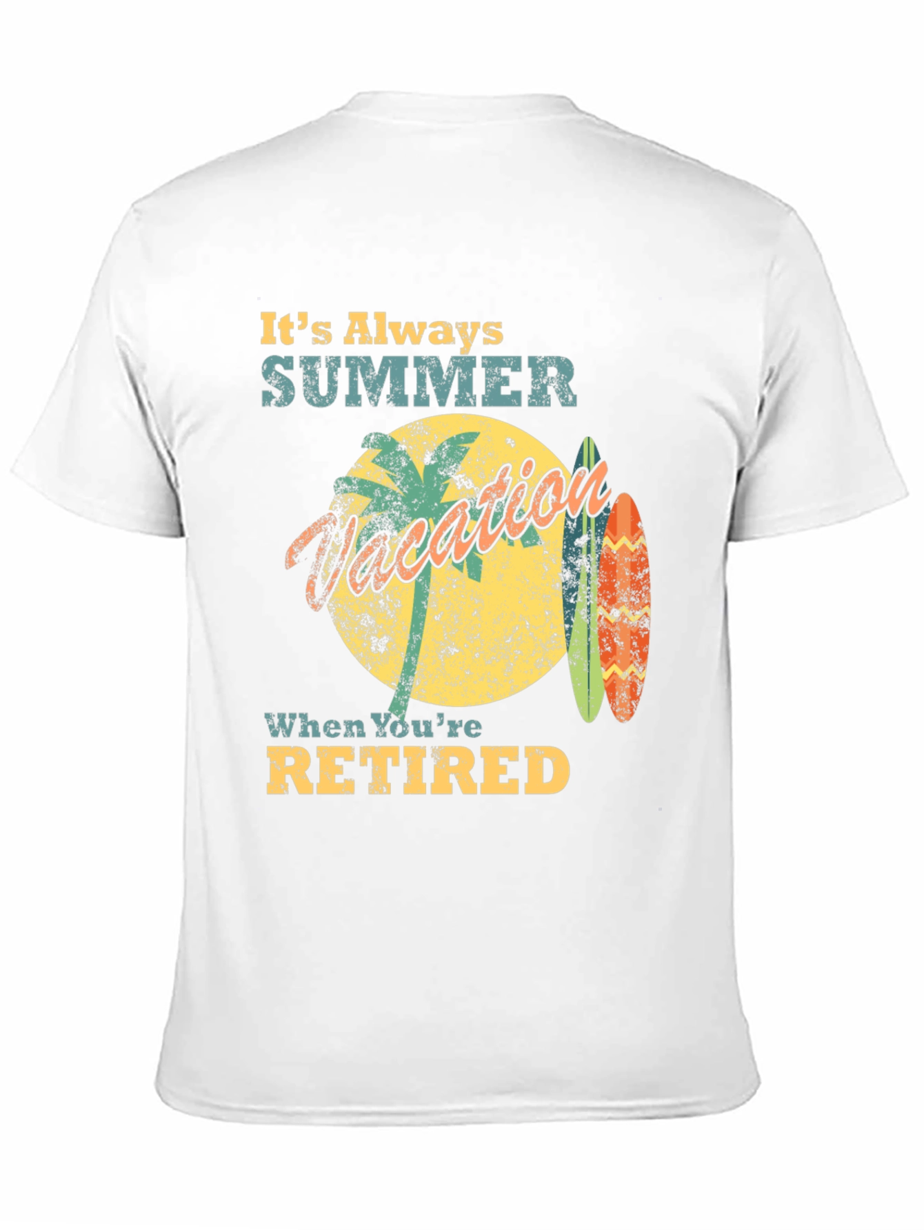 Black Retired Summer Vacation T-Shirt view 11