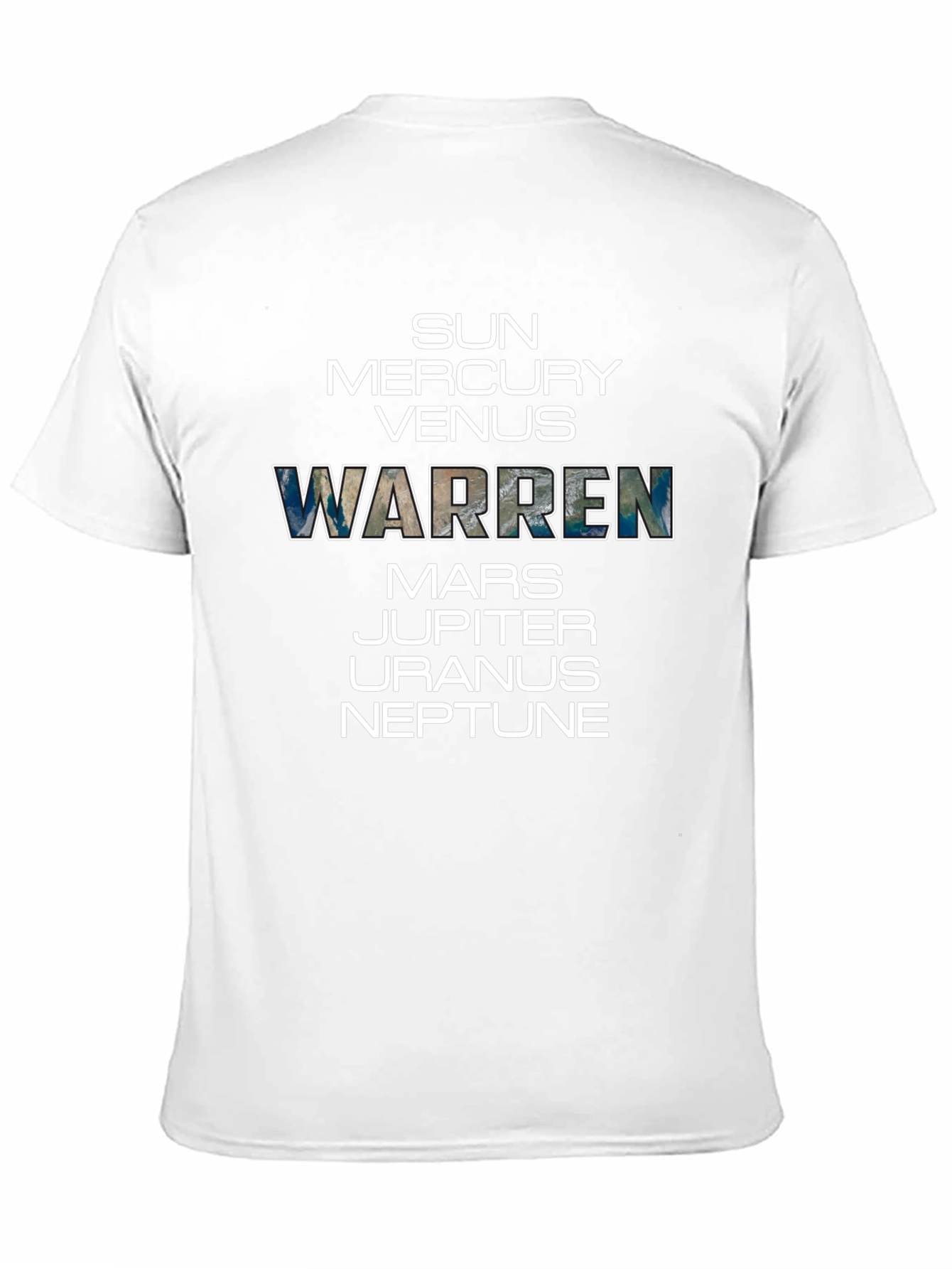 Black Planets List T-Shirt - Warren Name Tee view 11