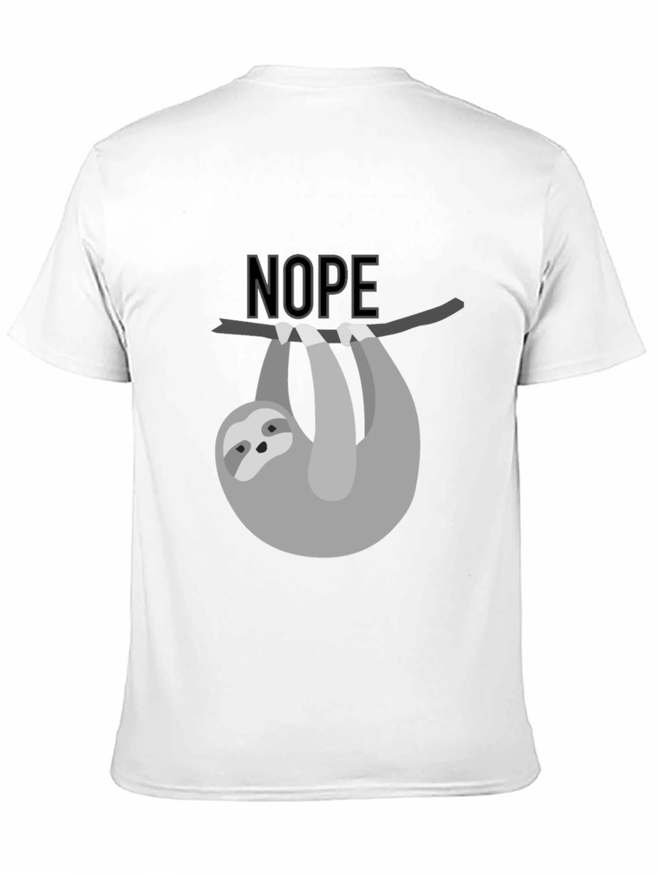 Black Nope Sloth Graphic Tee - Men's Black T-Shirt view 11