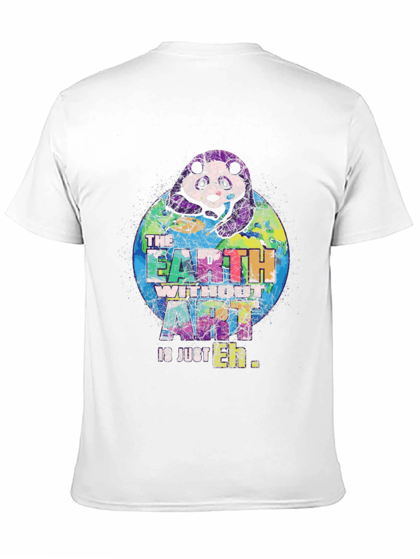 Black Art Lover's Panda Earth Graphic T-Shirt view 11