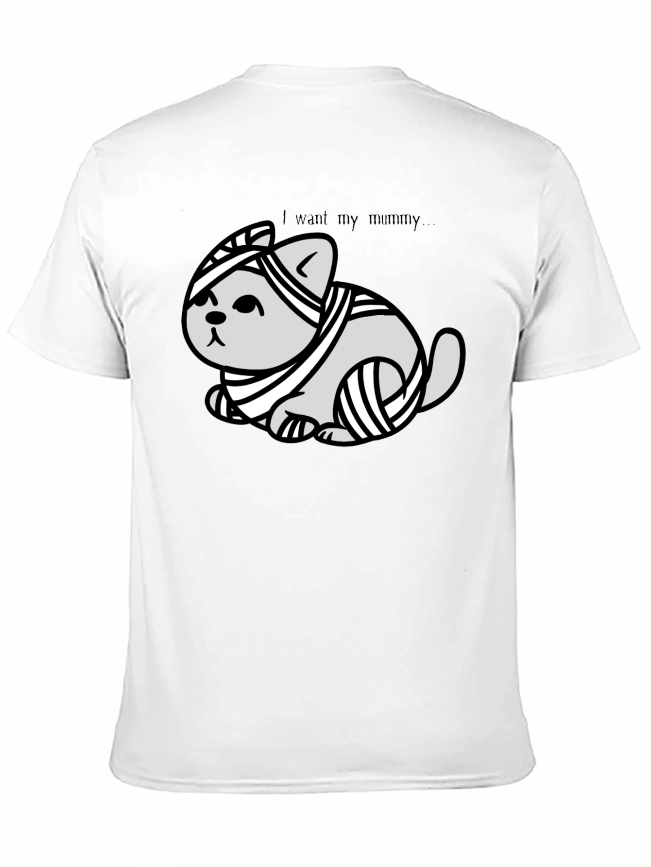 Black Mummy Cat T-Shirt - I Want My Mummy view 11