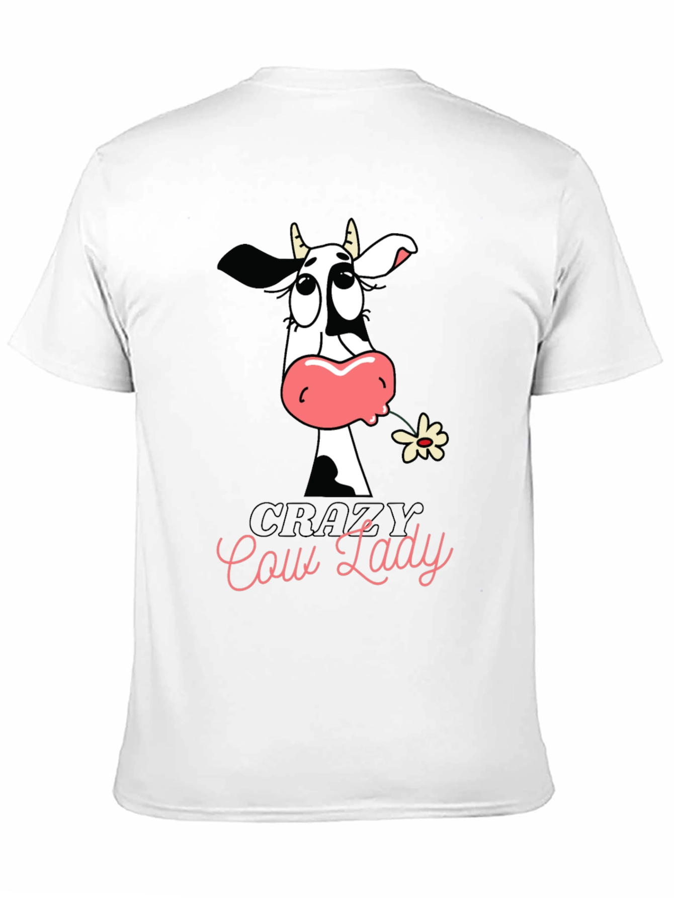 Black Crazy Cow Lady Graphic Tee - Black Cotton T-Shirt view 11