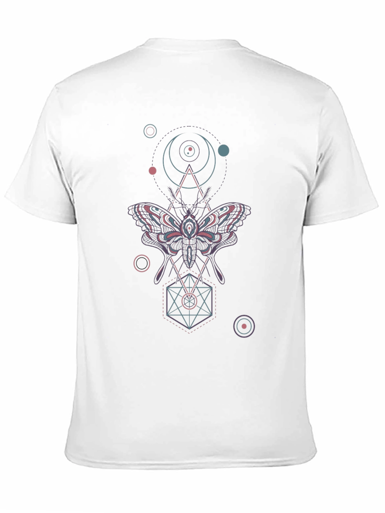 Black Geometric Moth Graphic Tee - Black view 11