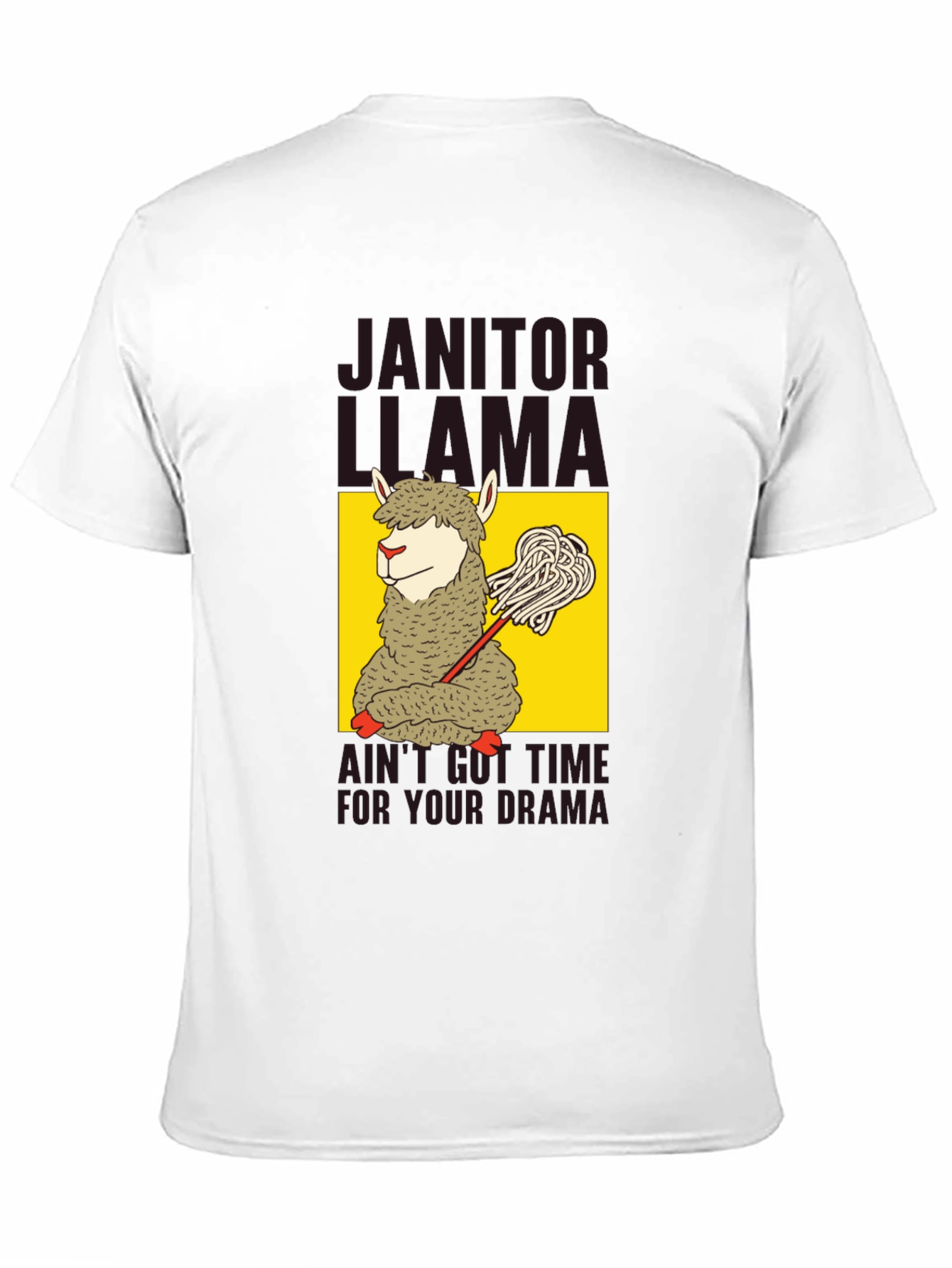 Black Janitor Llama Graphic T-Shirt view 11