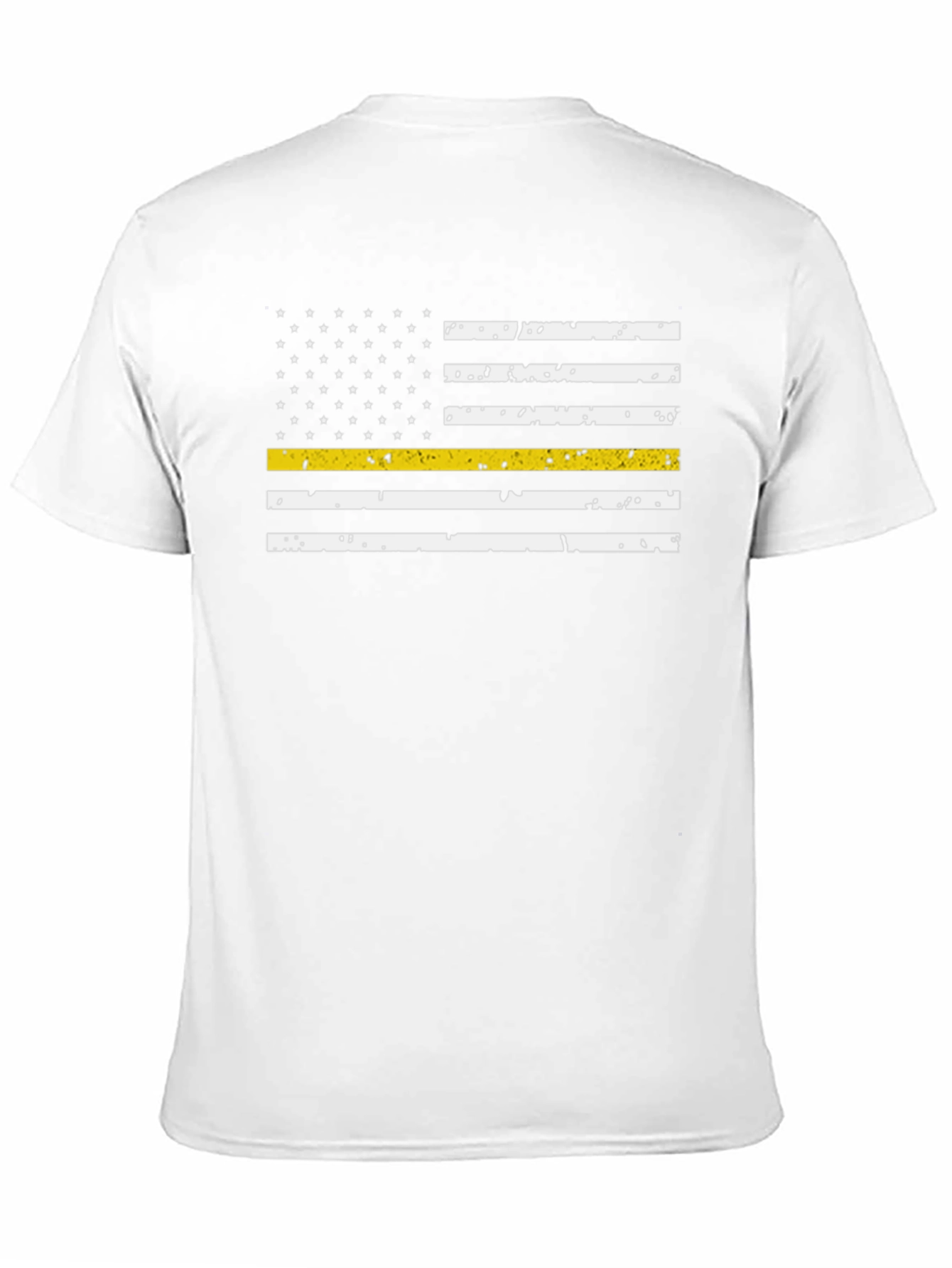 Black Thin Yellow Line Flag T-Shirt view 11