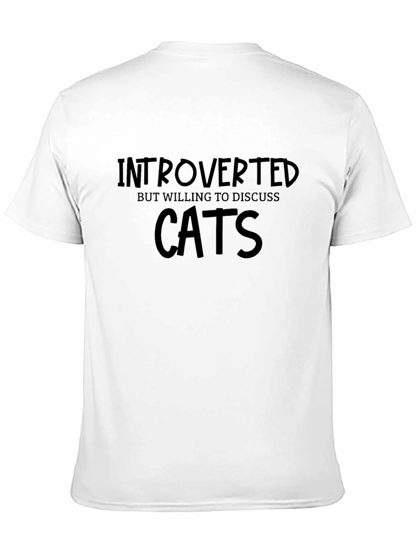 Black Introverted Cat Lover T-Shirt - Soft Cotton Blend view 11
