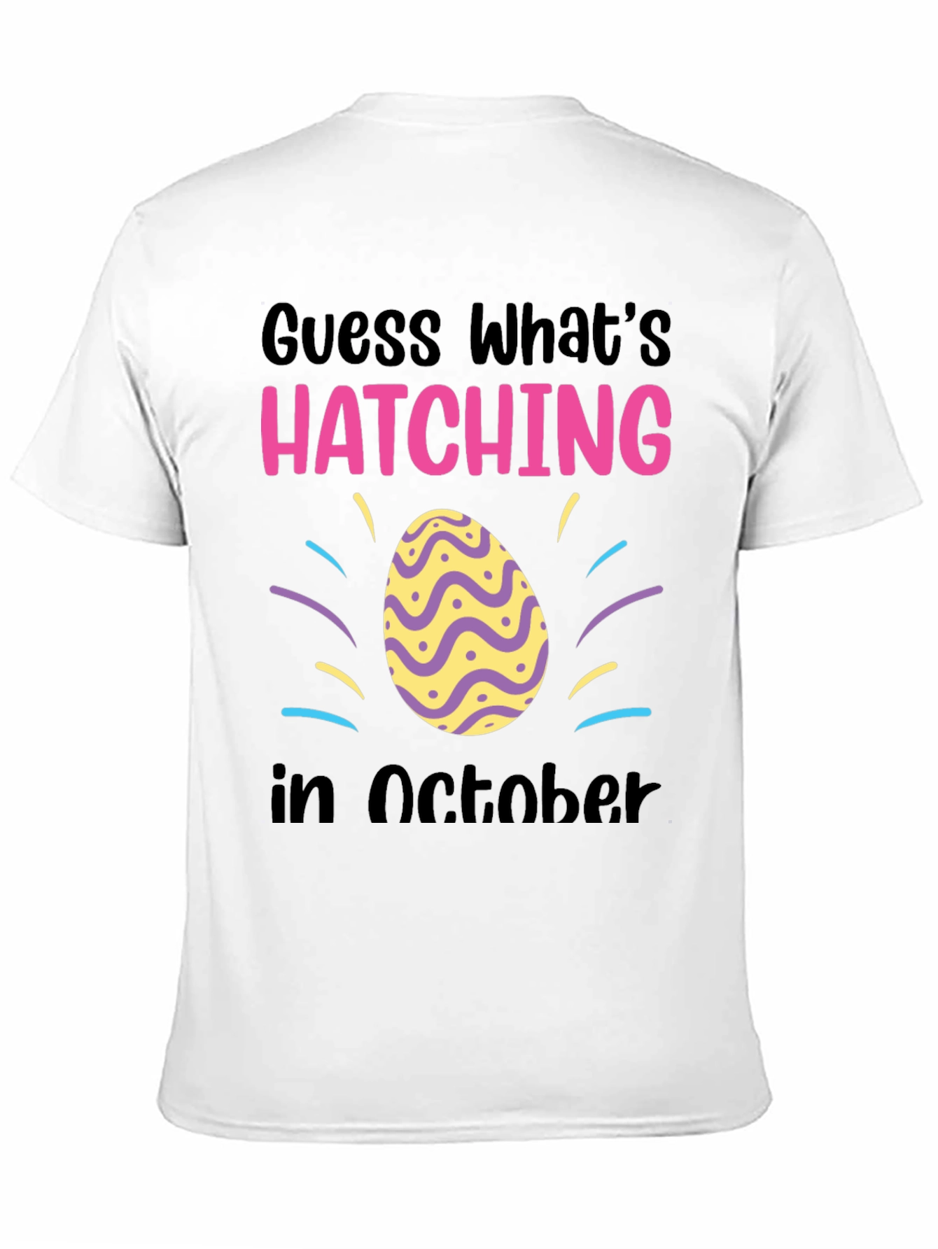 Black Hatching in October T-Shirt - Baby Announcement Tee view 11