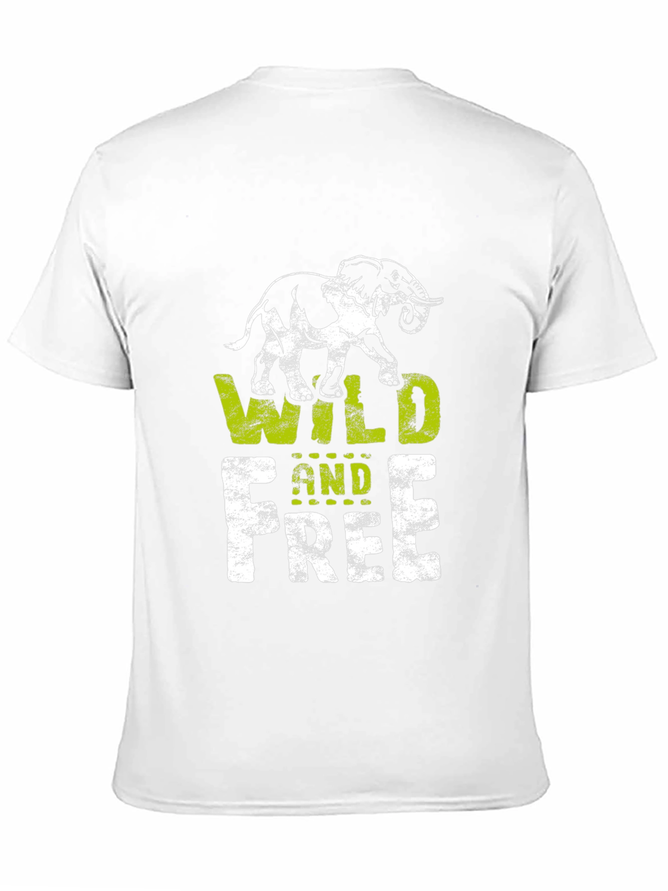 Black Wild and Free Graphic T-Shirt - Elephant Design view 11