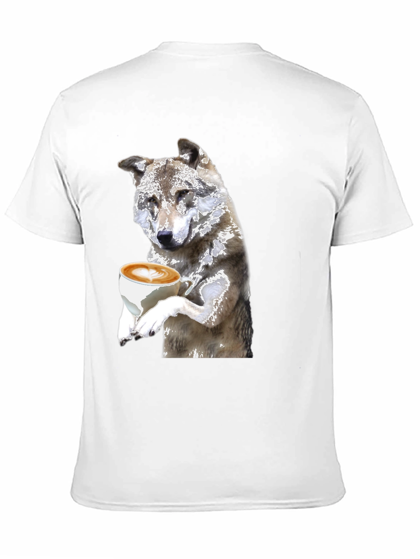 Wolf Latte Art T-Shirt - Black - 11