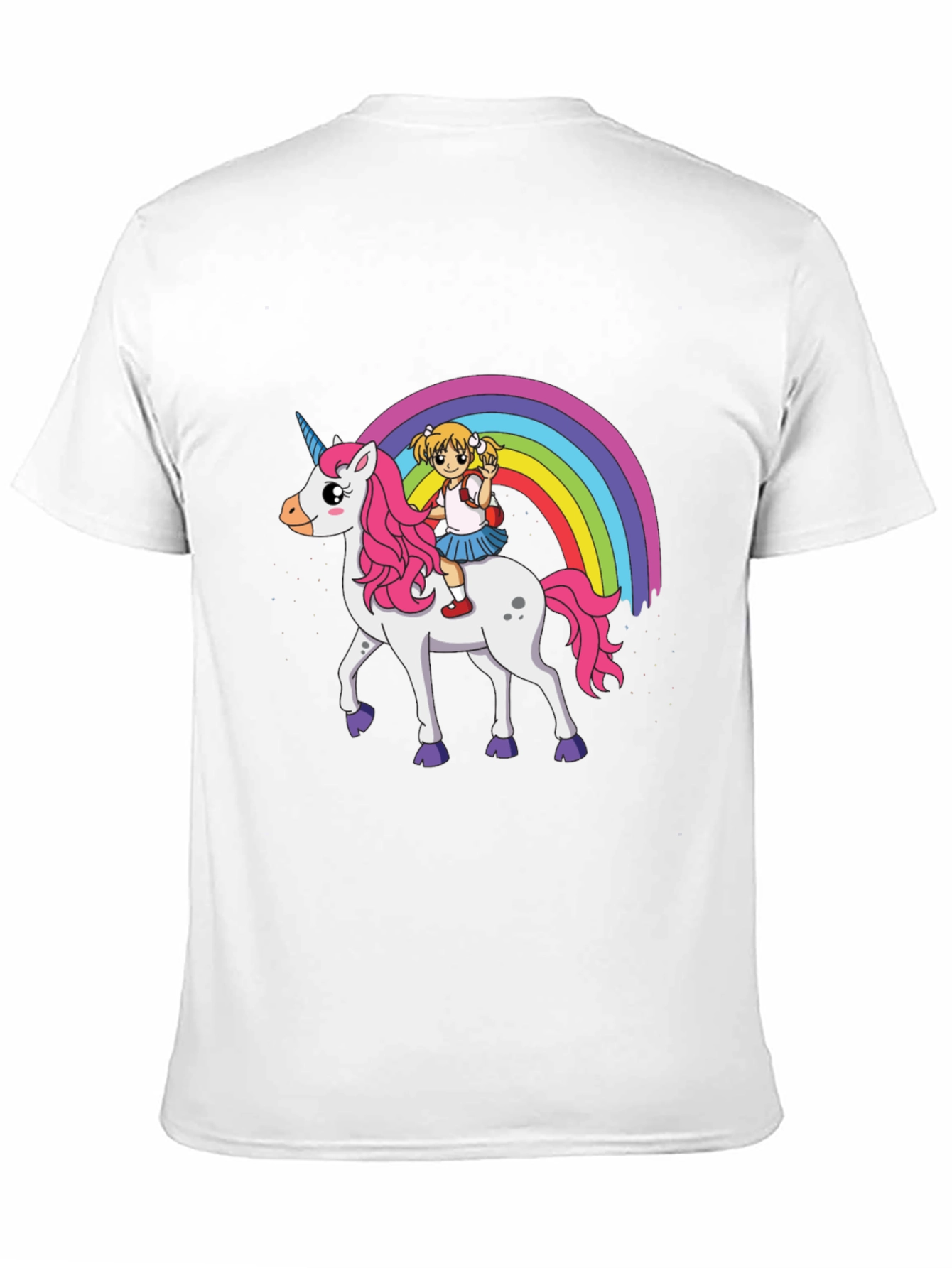 Black Unicorn Rainbow Ride Graphic T-Shirt view 11