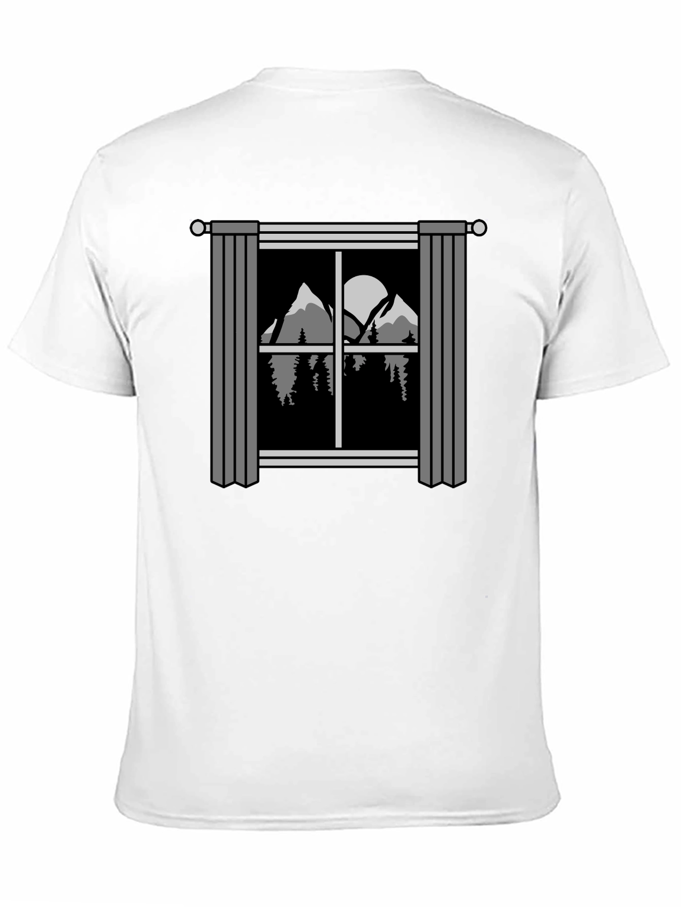 Black Mountain View T-Shirt - Nature Window Graphic Tee view 11