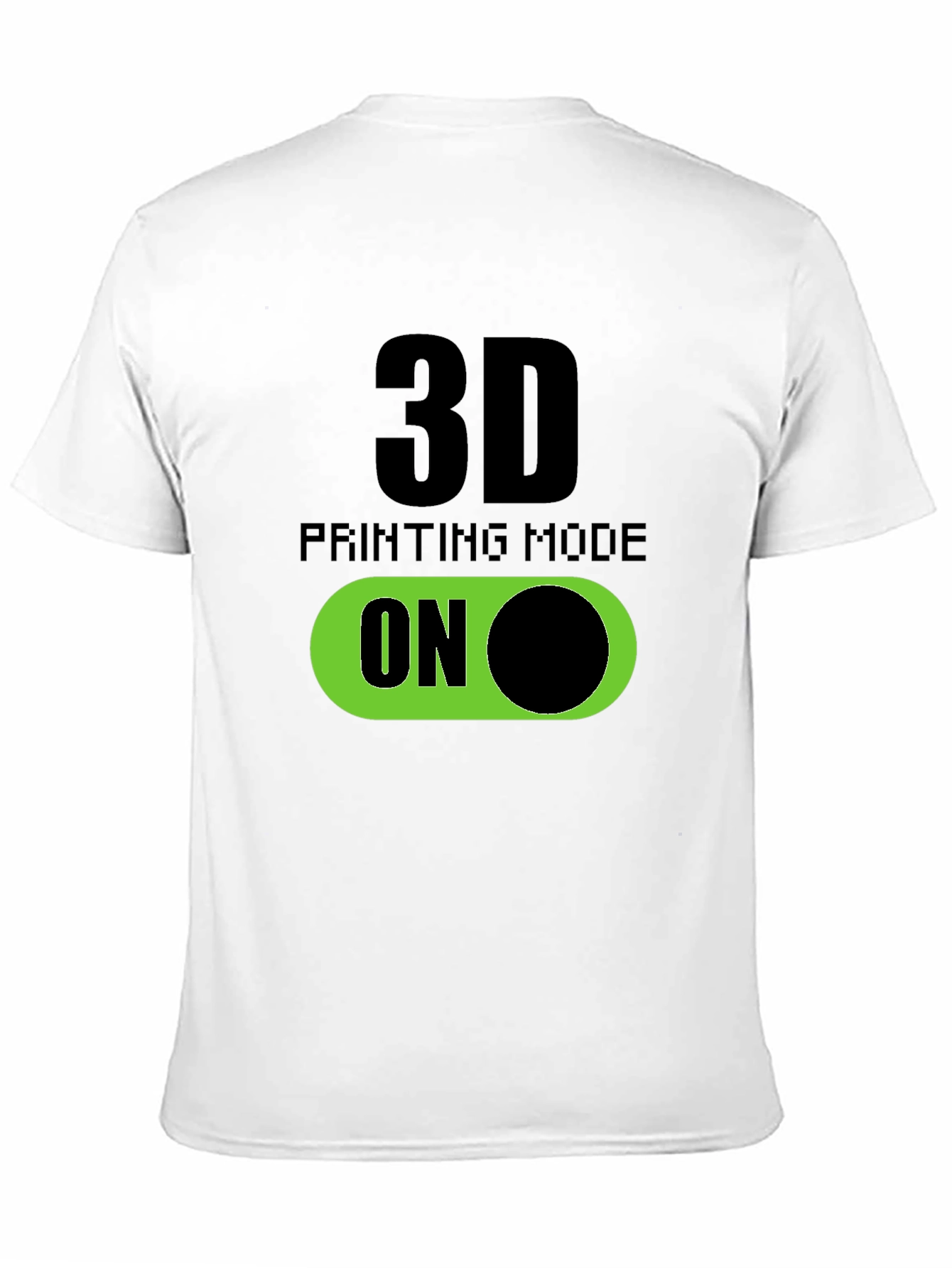 Black 3D Printing Mode On T-Shirt - Black view 11