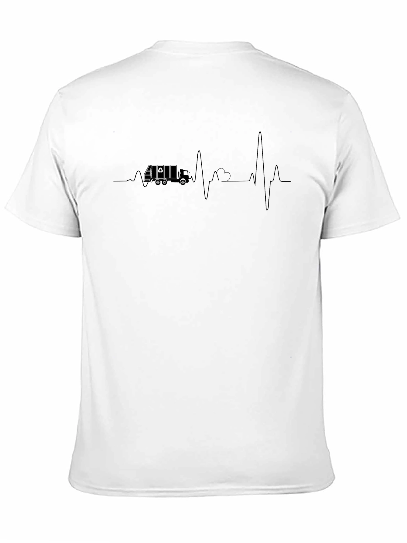 Black Truck Driver Heartbeat T-Shirt - Black view 11