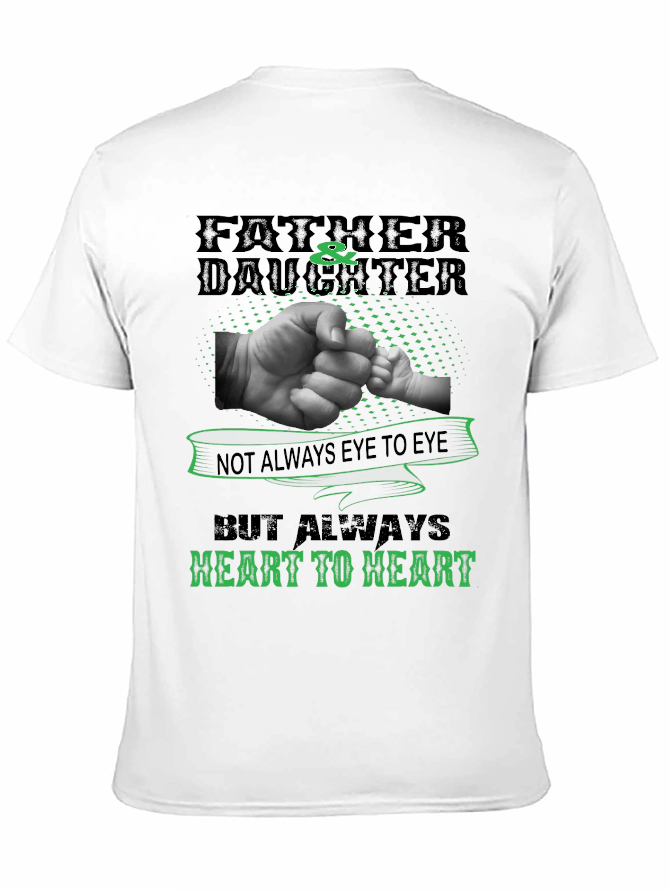 Black Father & Daughter Heart to Heart Black T-Shirt view 11