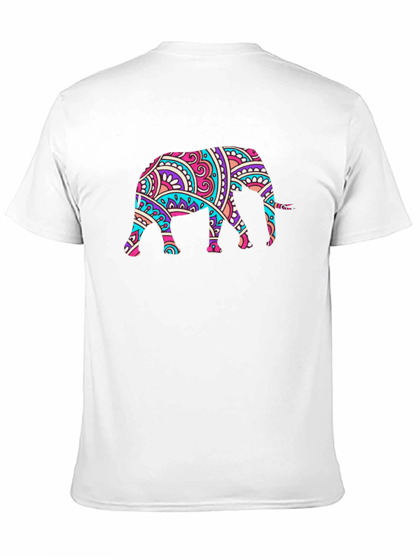 Black Elephant Mandala Graphic Black T-Shirt view 11