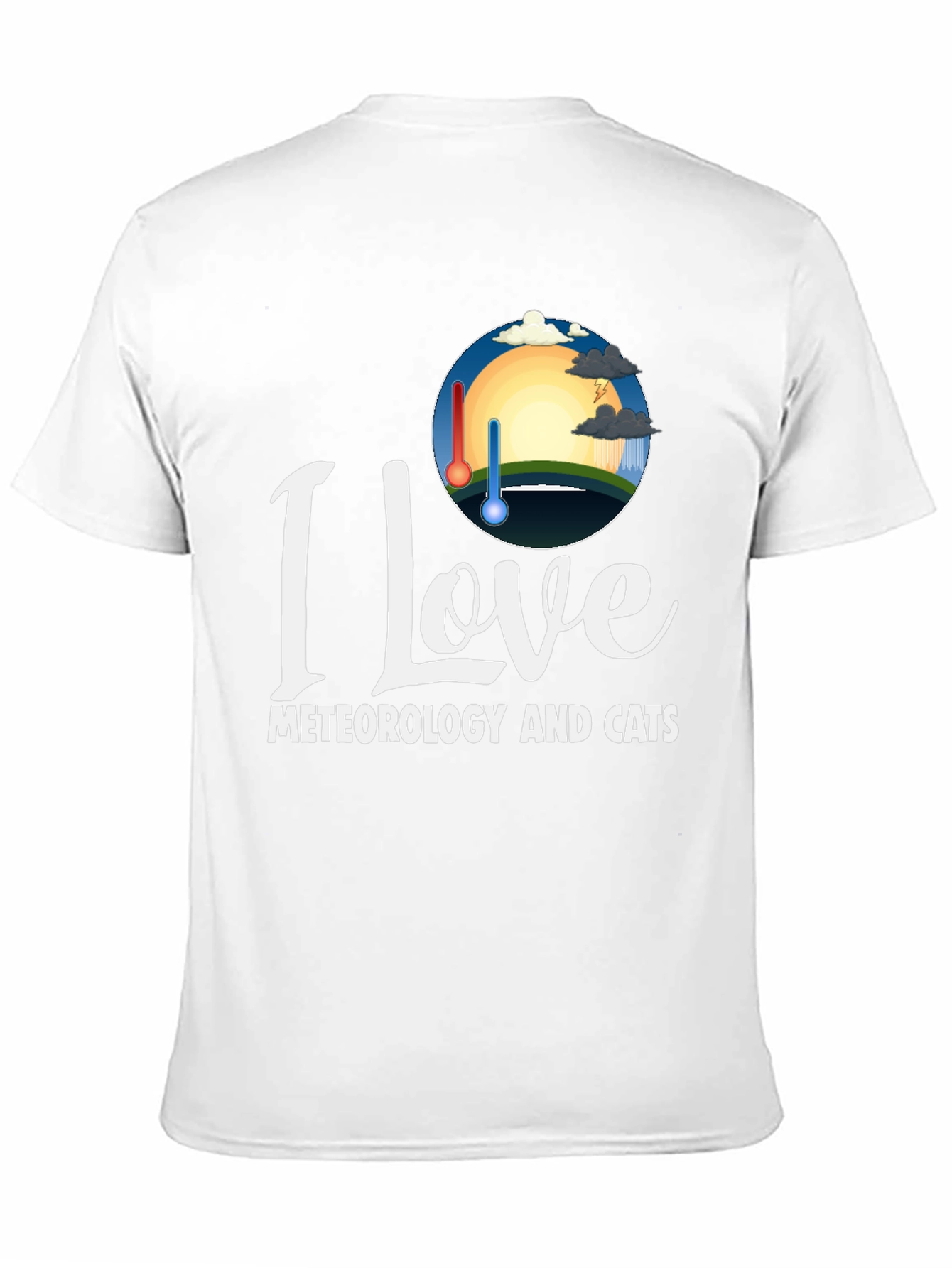 Black I Love Meteorology and Cats T-Shirt view 11