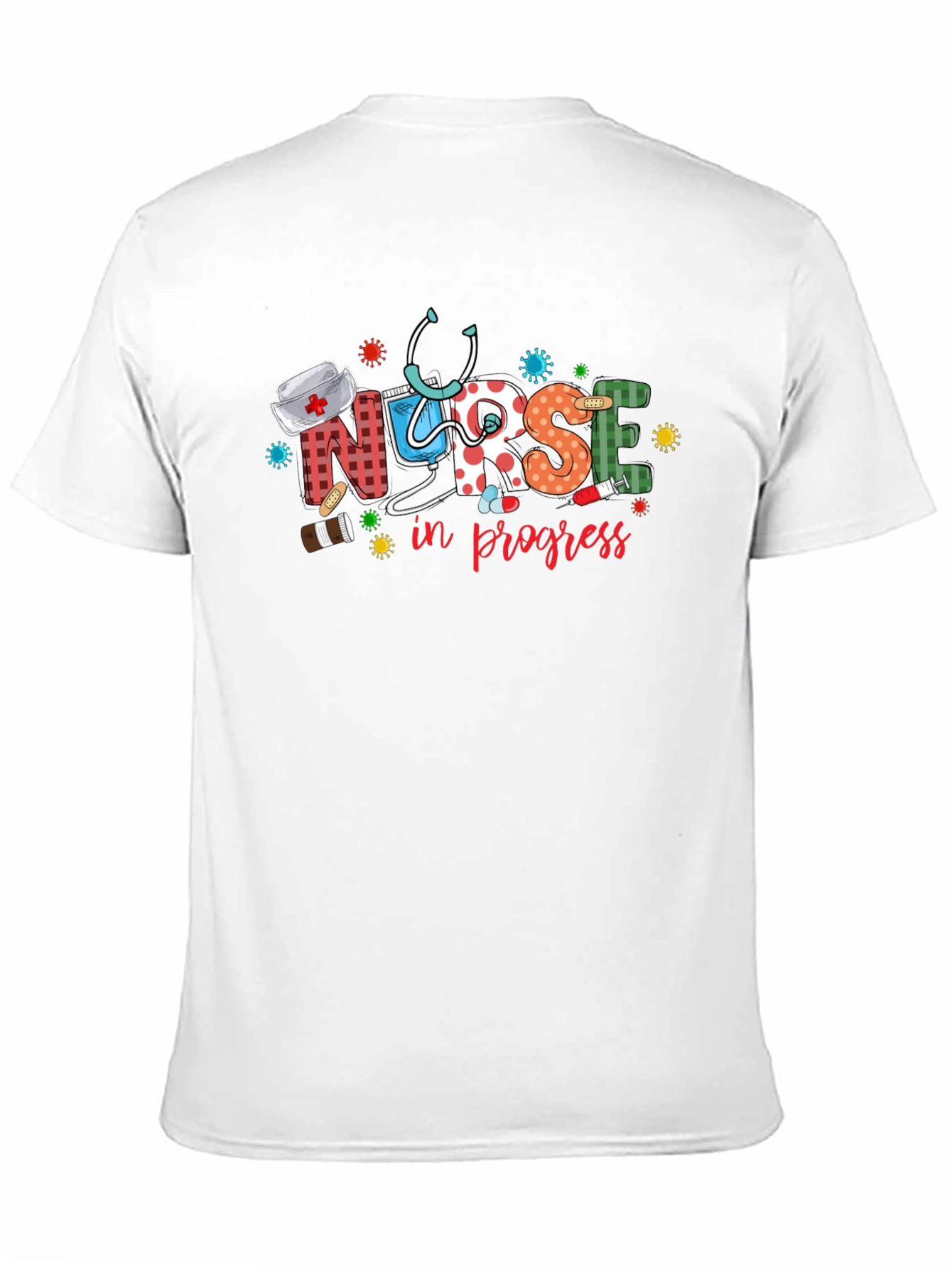 Black Nurse in Progress Graphic T-Shirt view 11