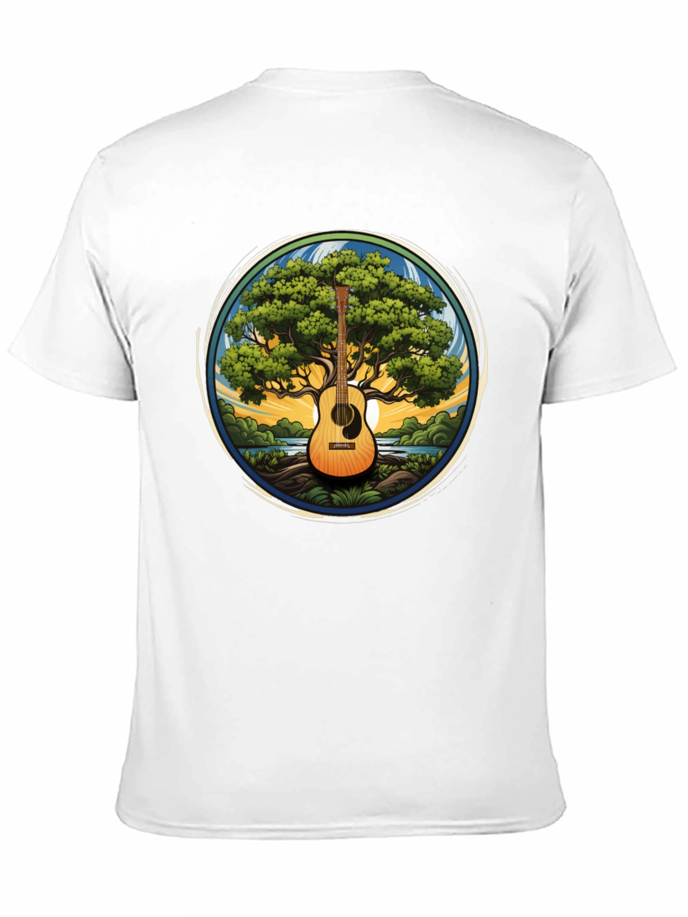 Black Guitar Tree Graphic Tee - Music Lover's T-Shirt view 11