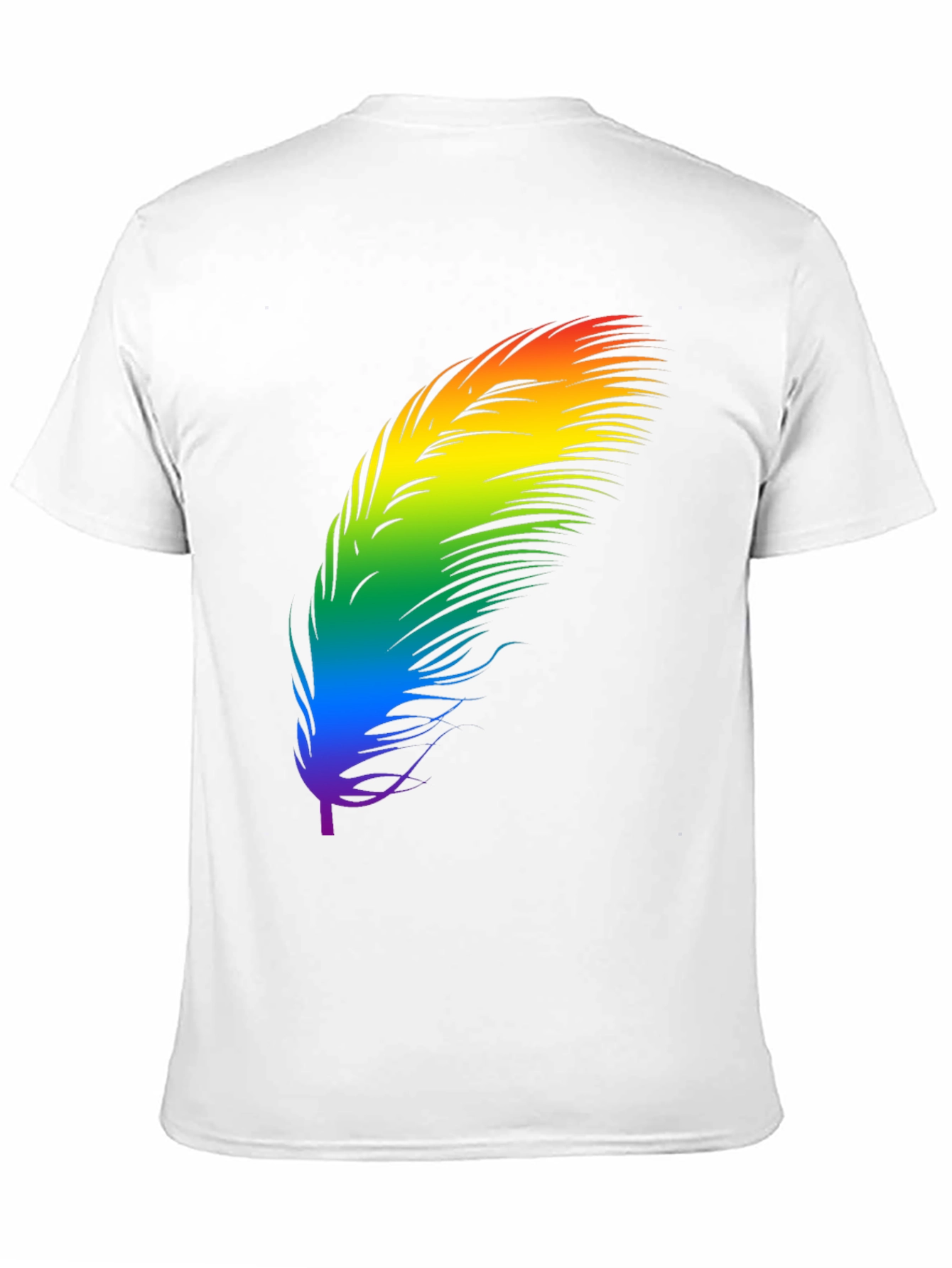 Black Rainbow Feather Graphic Tee - Black Cotton Blend Shirt view 11