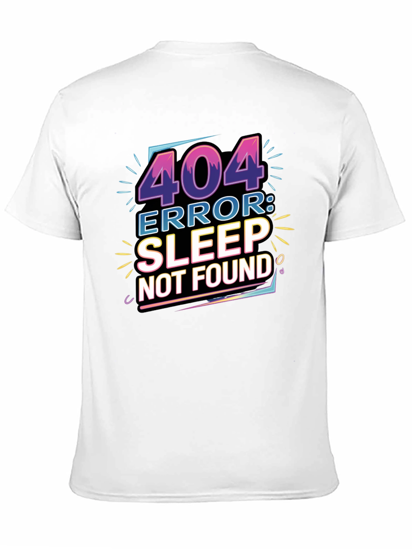 Black 404 Error: Sleep Not Found Graphic Tee view 11