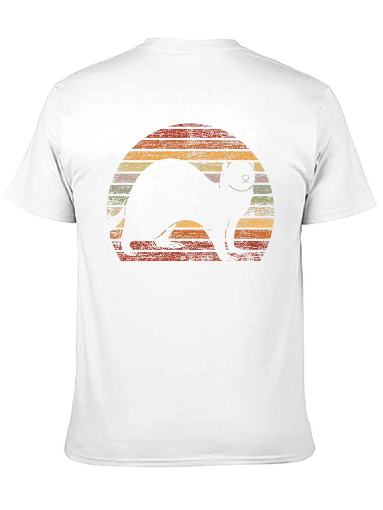 Black Retro Ferret Sunset Graphic T-Shirt view 11