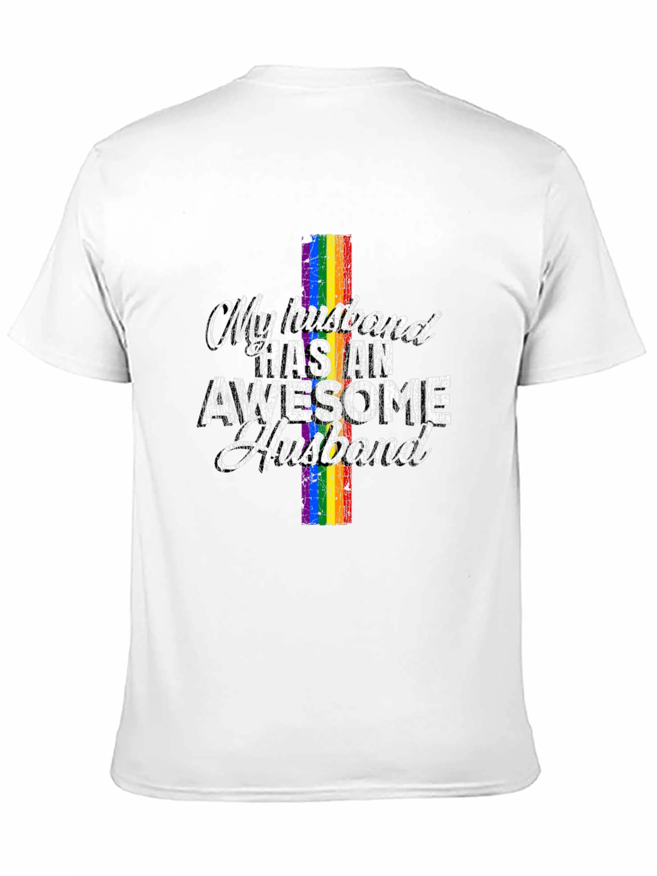 Black Awesome Husband LGBT Pride T-Shirt view 11