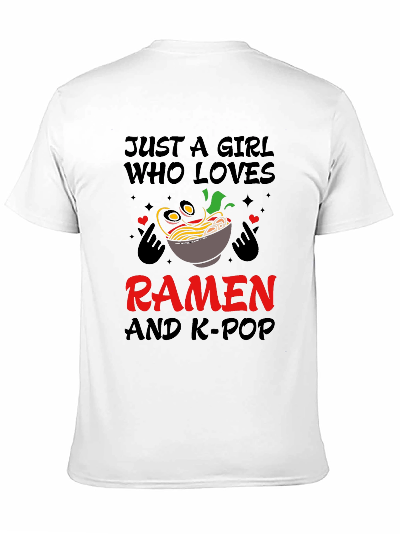 Black Girl Loves Ramen and K-Pop T-Shirt view 11