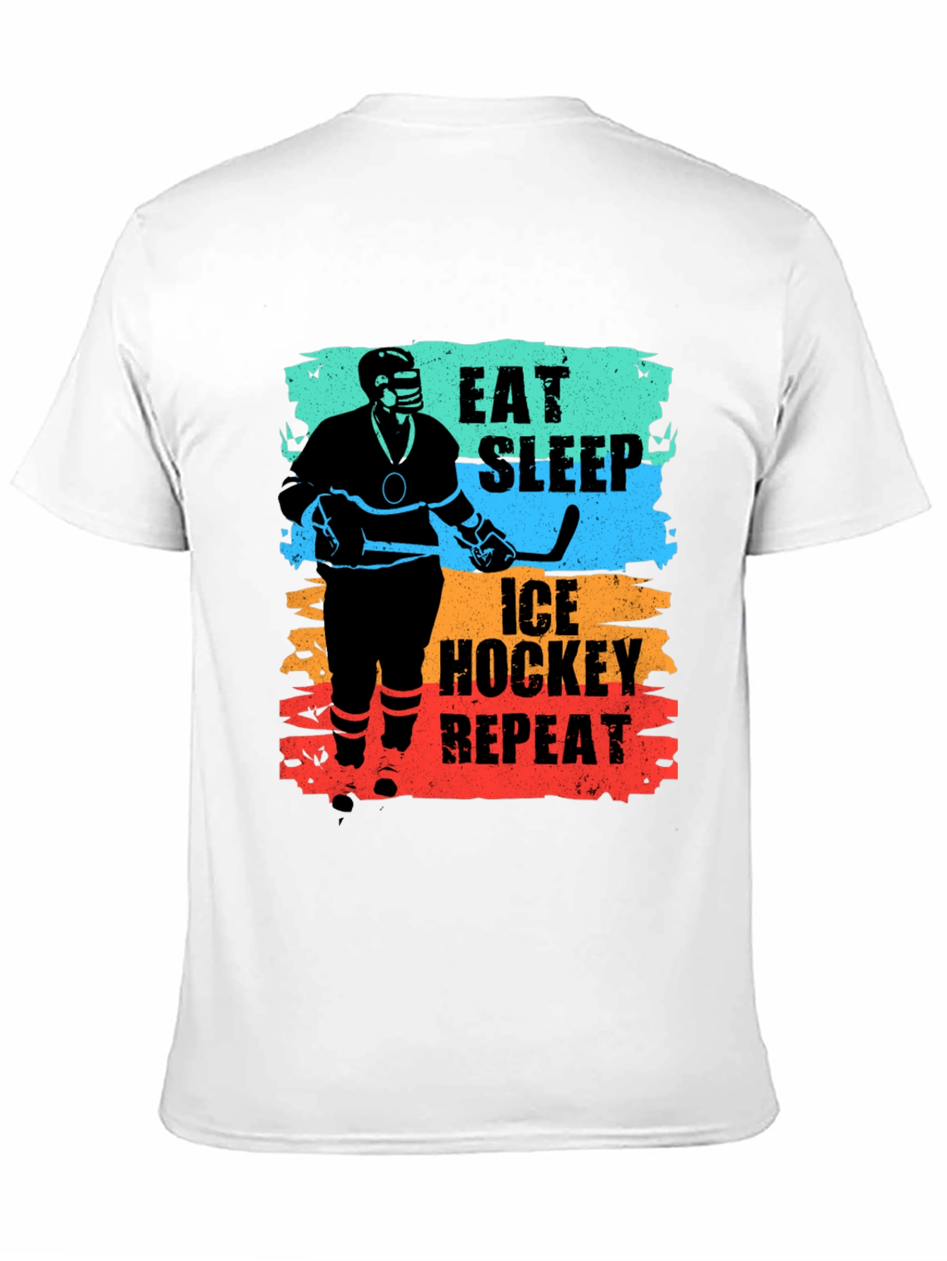 Black Eat Sleep Ice Hockey Repeat Graphic T-Shirt view 11