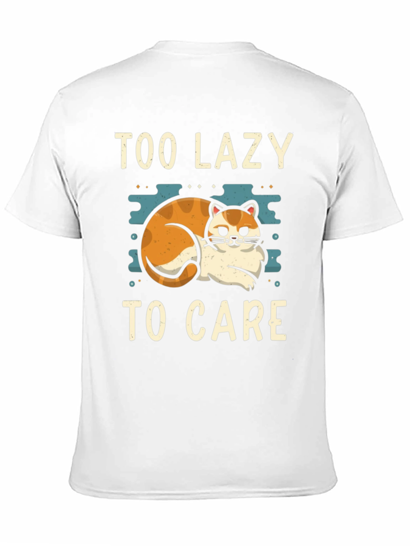 Black Too Lazy To Care Cat Graphic Tee view 11