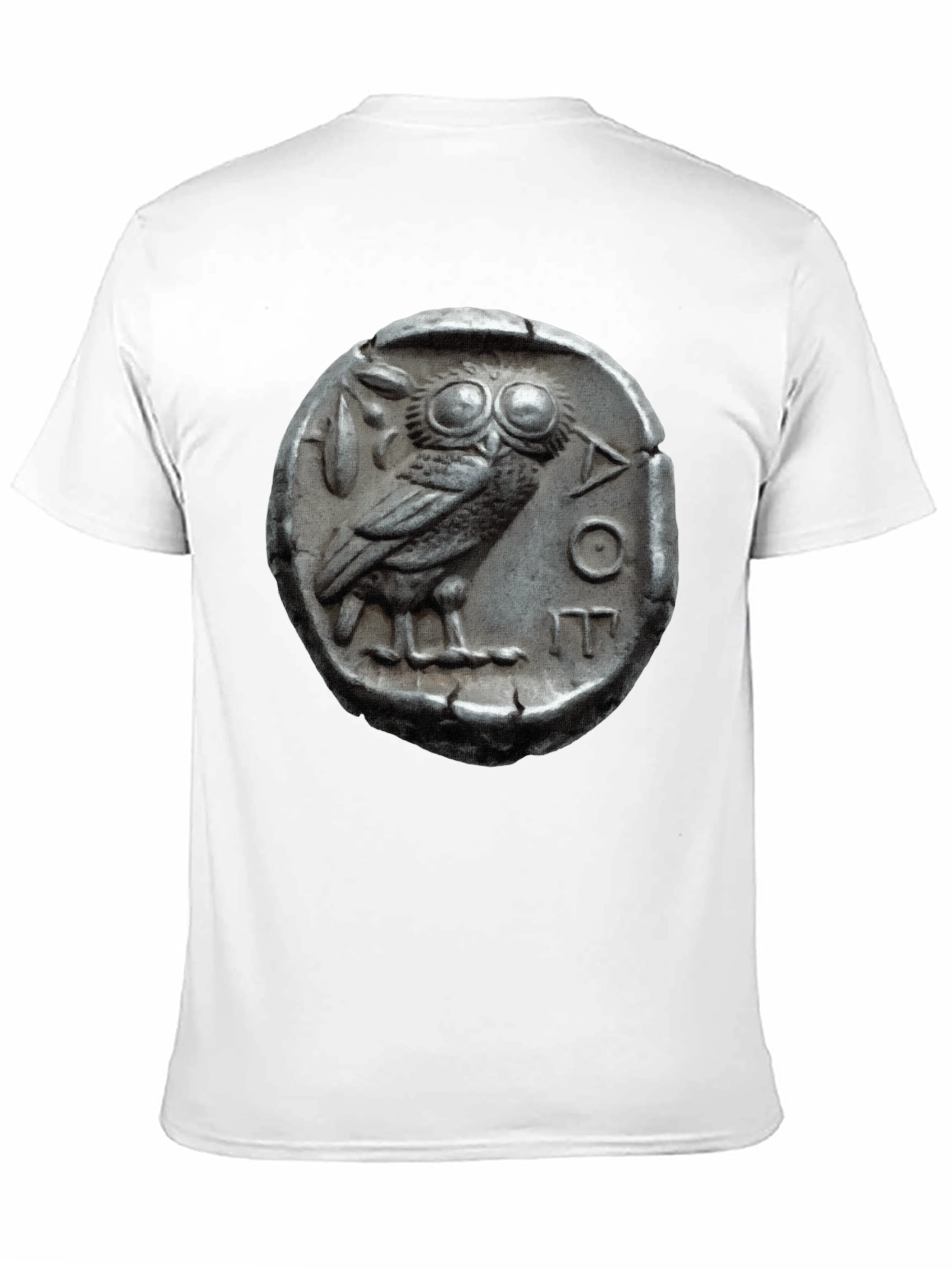Black Ancient Owl Coin Graphic Tee - Athens Tetradrachm T-Shirt view 11