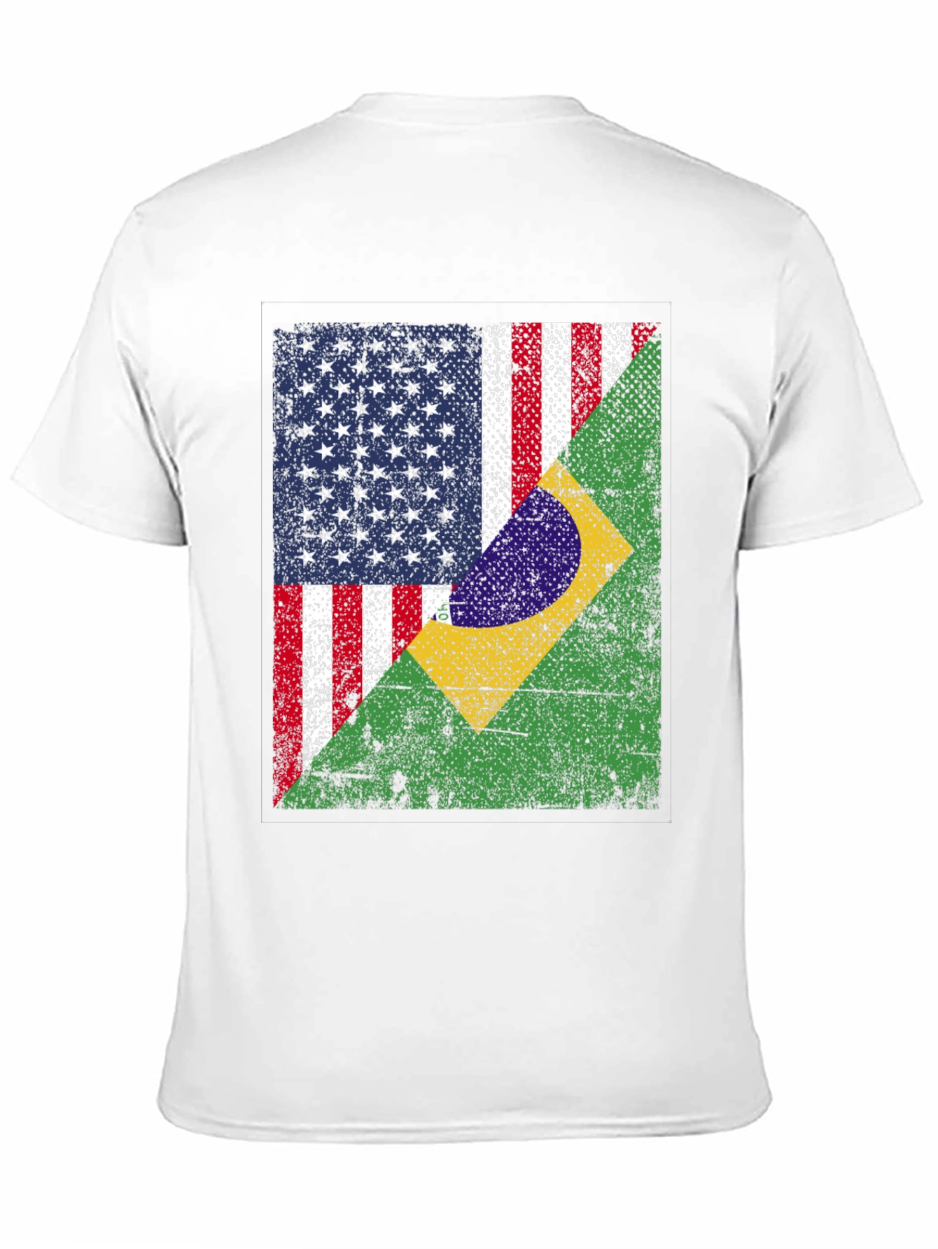 Black USA and Brazil Flag T-Shirt view 11