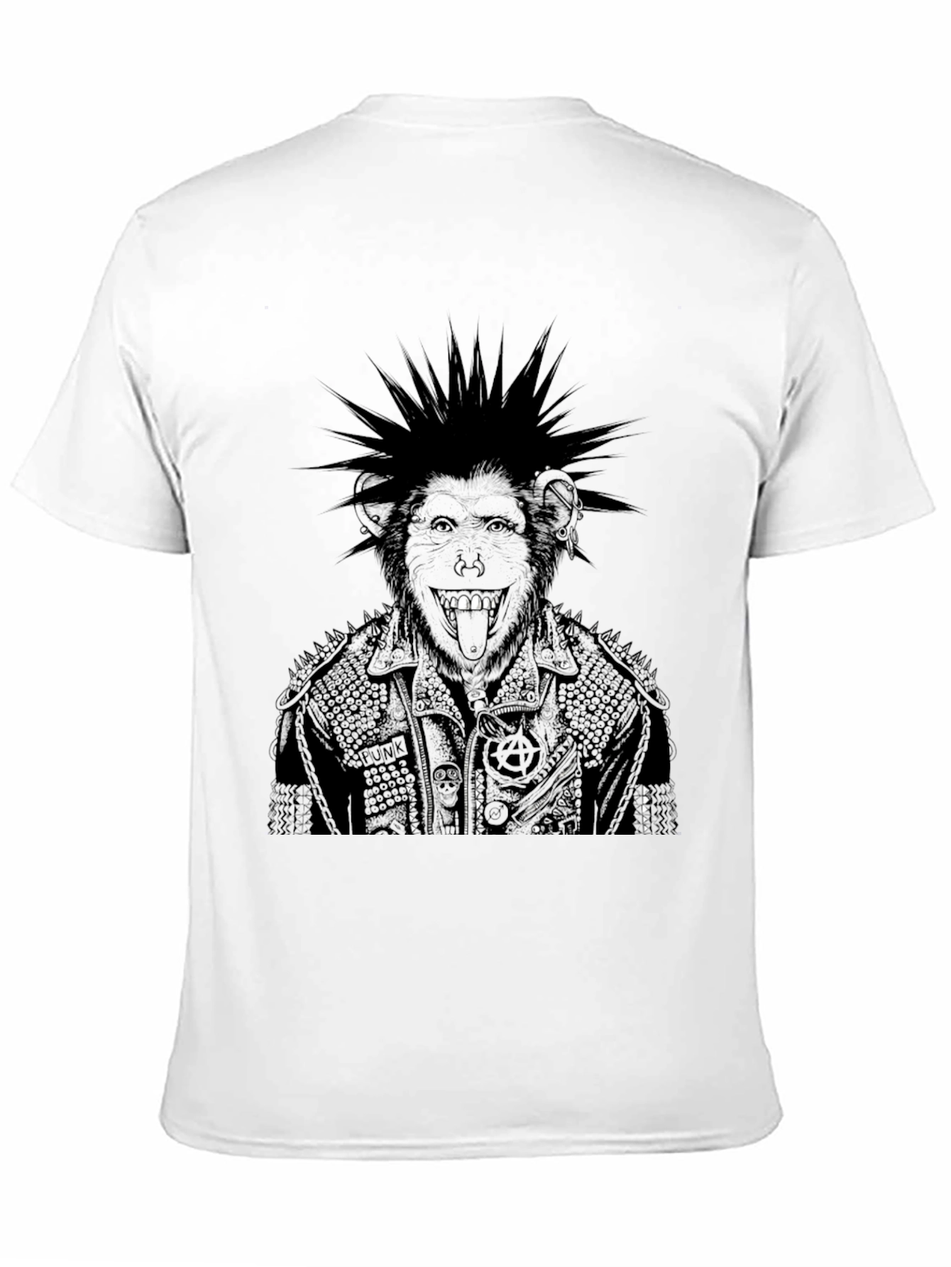 Black Punk Rock Gorilla Graphic Tee view 11
