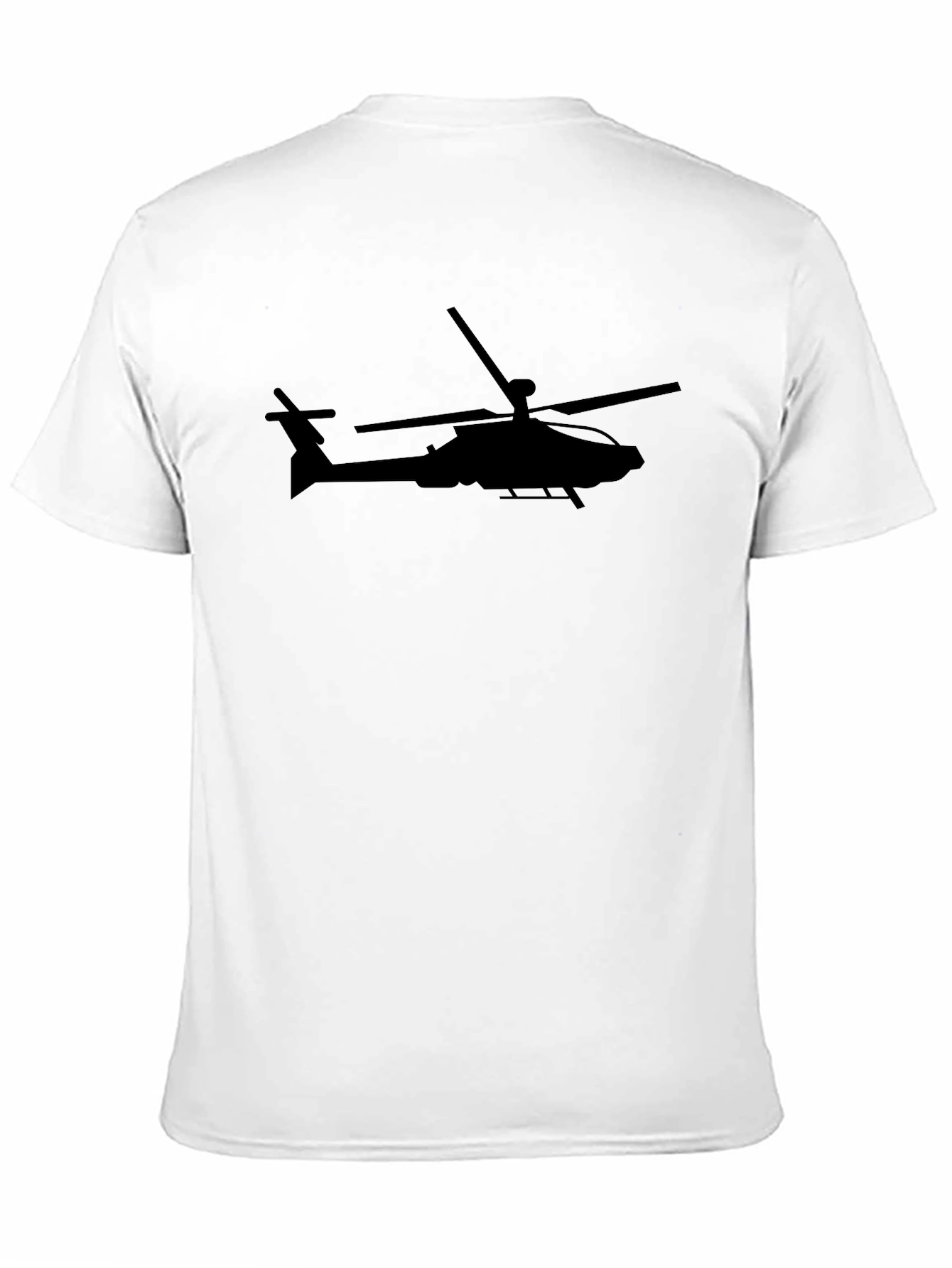 Black Apache Helicopter Silhouette T-Shirt - Black view 11