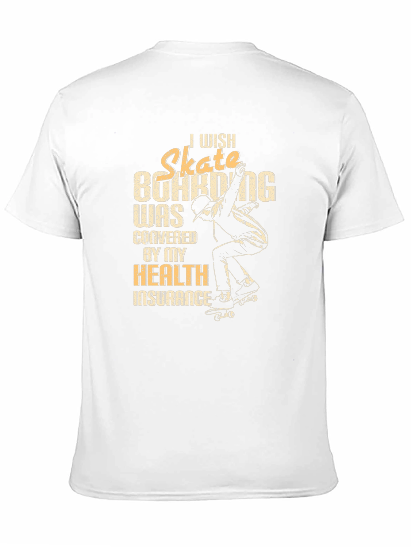 Black Skateboarding Health Insurance T-Shirt view 11