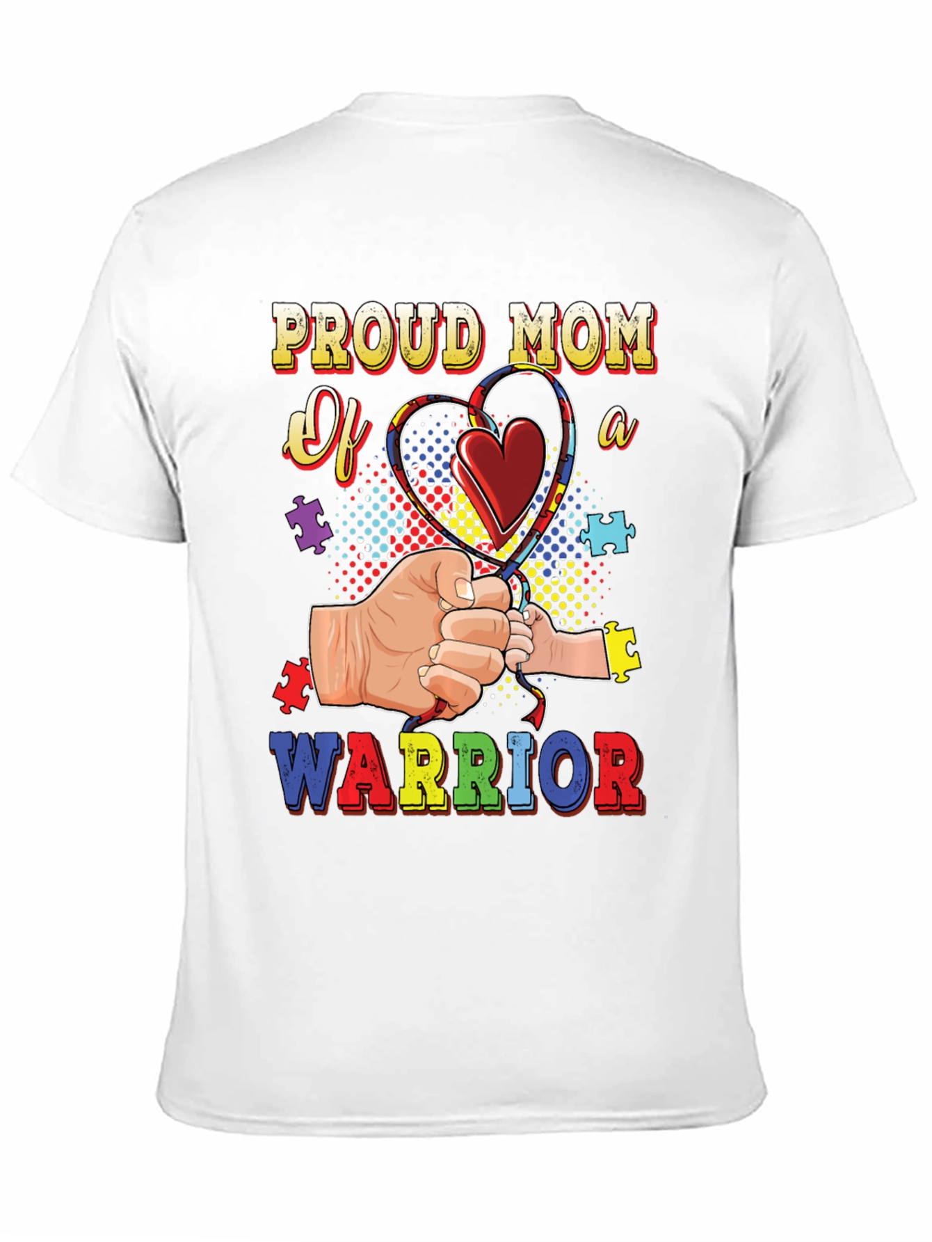 Black Proud Mom of a Warrior Autism Awareness T-Shirt view 11