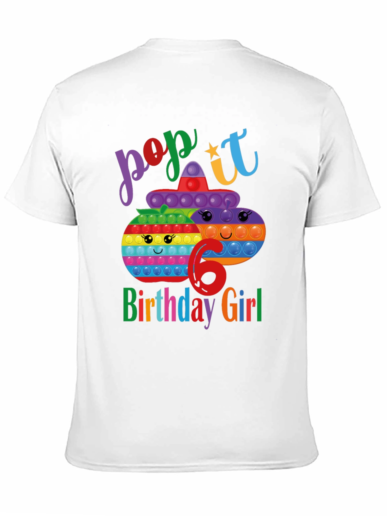 Black Pop It Birthday Girl 6 T-Shirt view 11