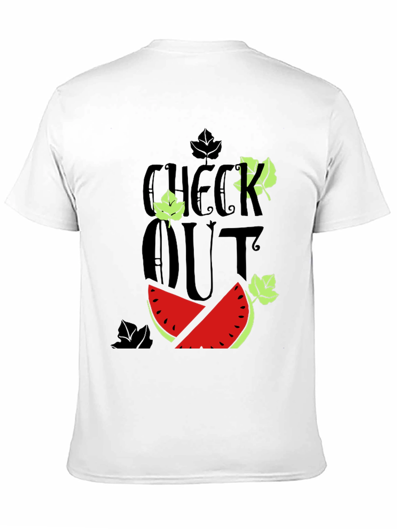 Black Check Out Watermelon Graphic Tee view 11