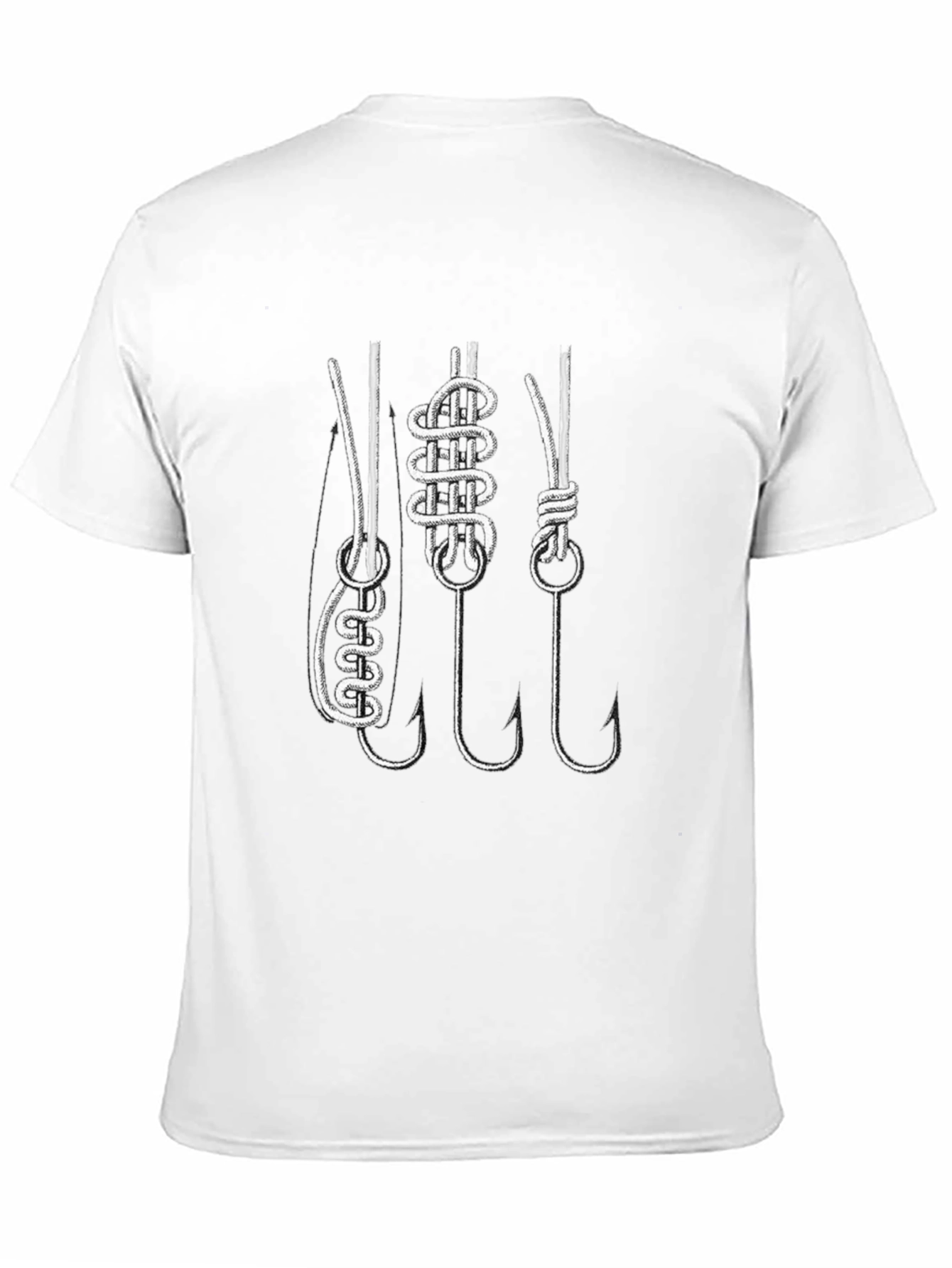 Black Fishing Knots Graphic Tee - Black Cotton T-Shirt view 11