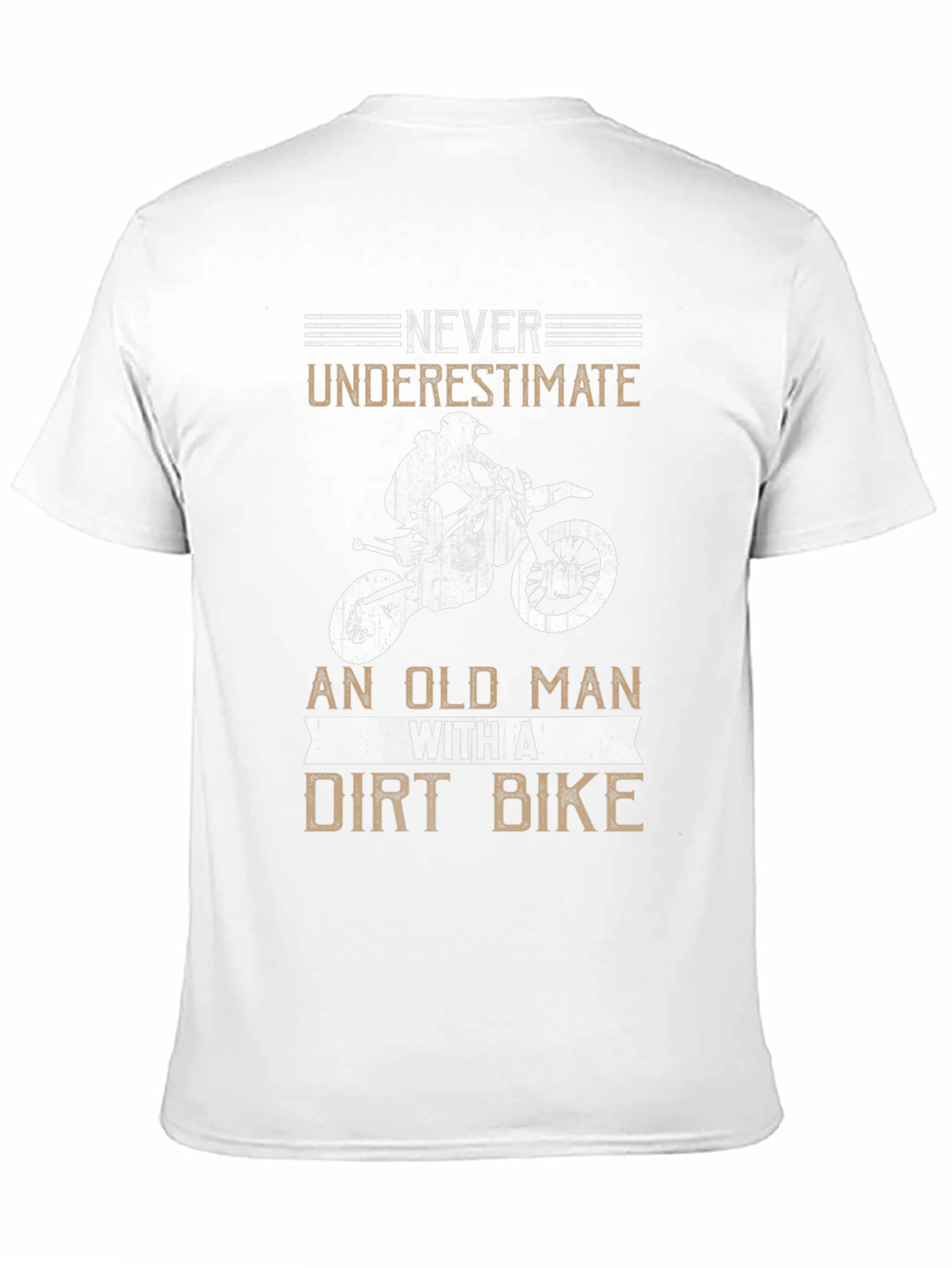 Black Never Underestimate an Old Man Dirt Bike Black Tee view 11